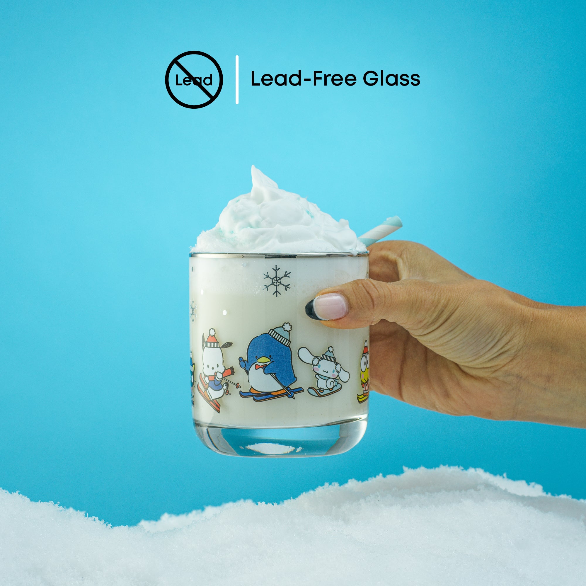 joyjolt-hello-kitty-and-friends-winter-wonderland-short-glasses-set-of-4 image 3