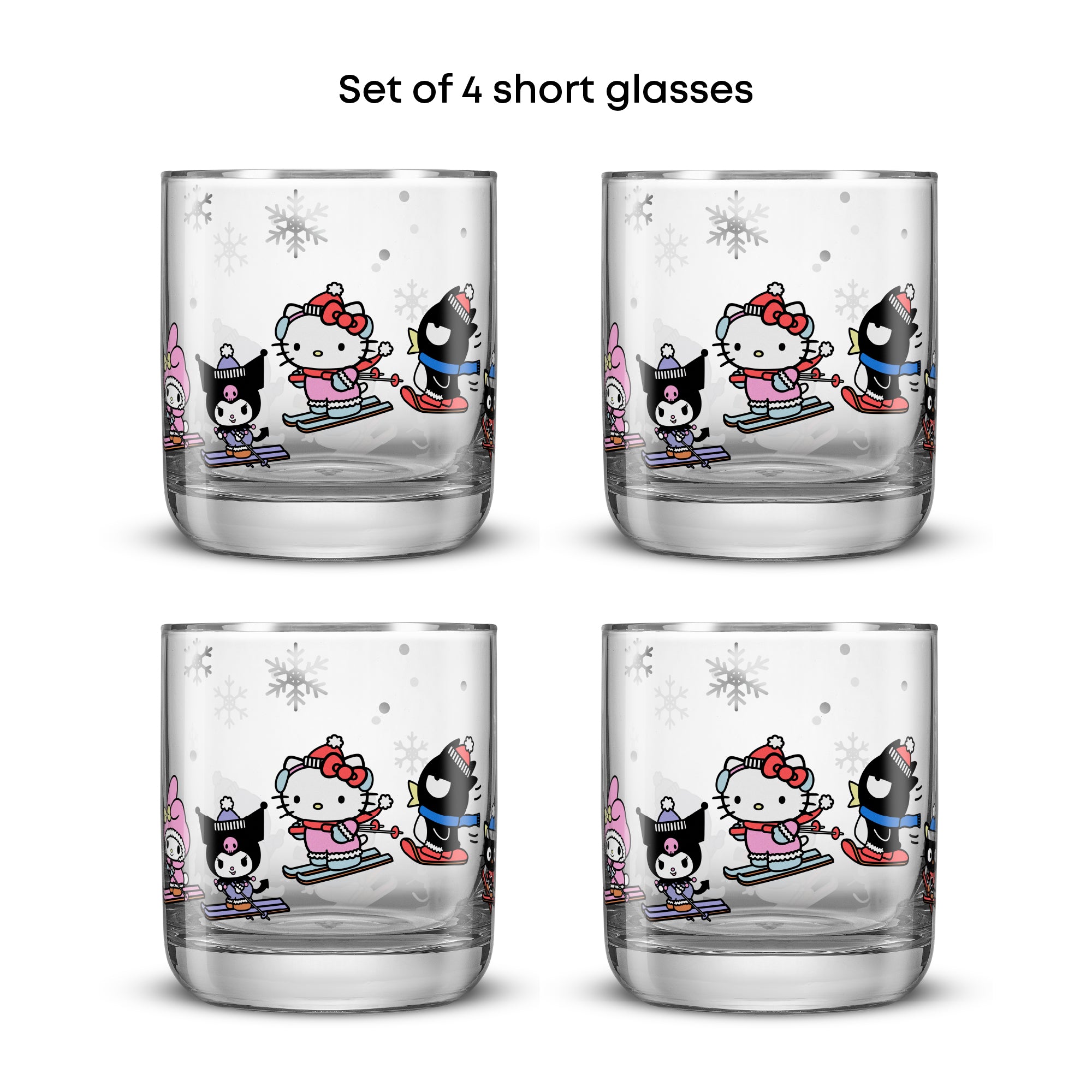 joyjolt-hello-kitty-and-friends-winter-wonderland-short-glasses-set-of-4 image 6