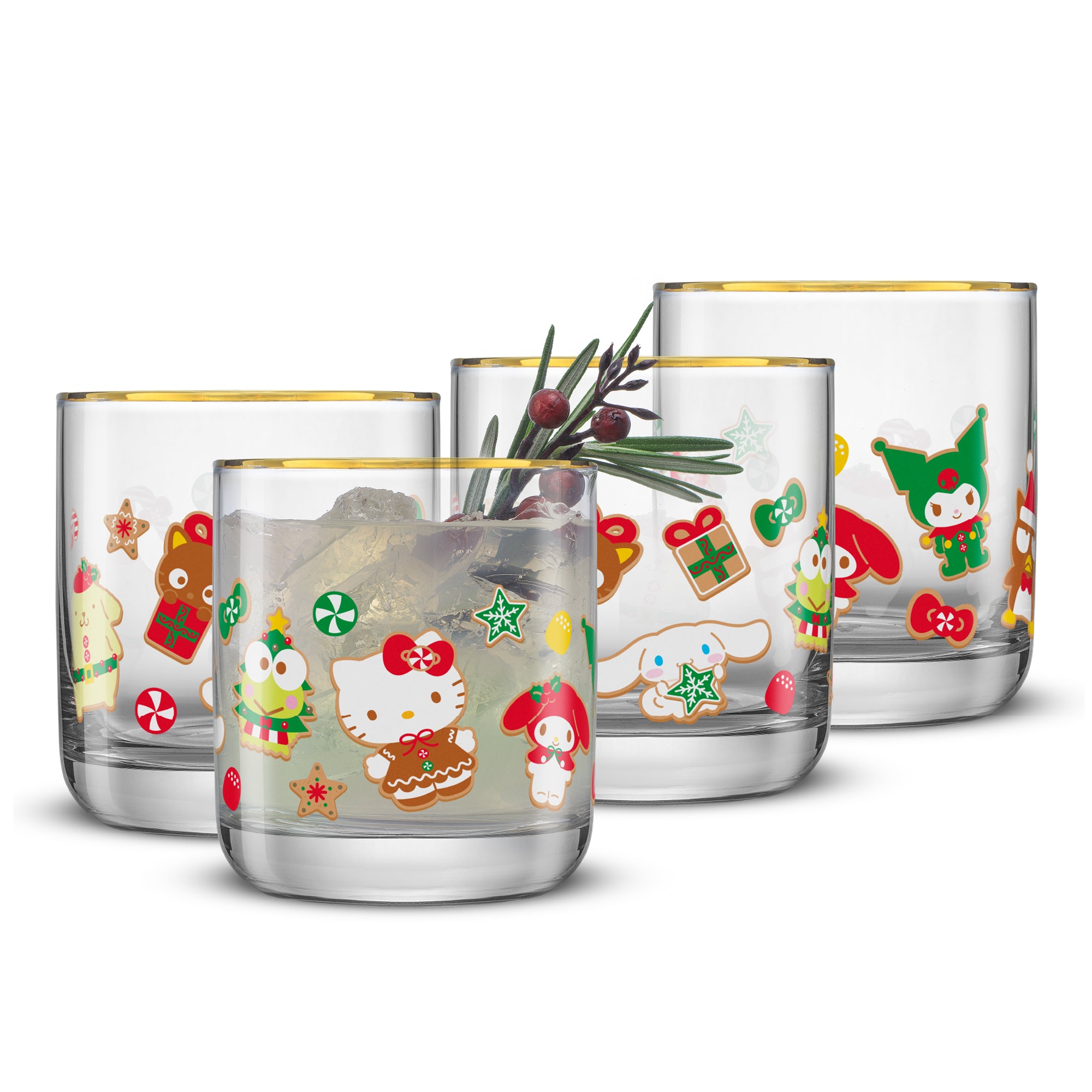 hello-kitty-and-friends-gingerbread-pals-short-glasses-set-of-4 image 1
