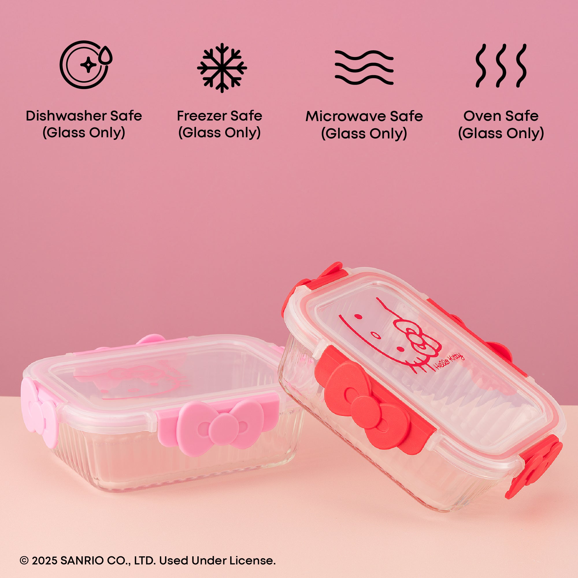 joyjolt-hello-kitty-fluted-food-storage-containers-set-of-2 image 6