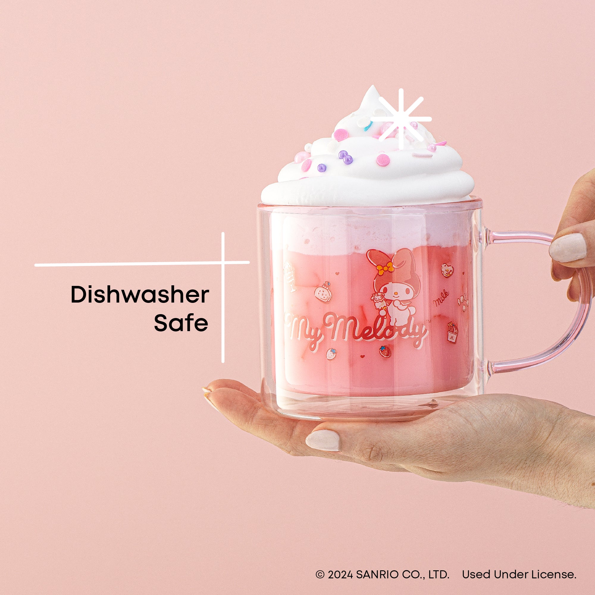 sanrio-my-melody-double-wall-glass-coffee-mug-13-5-oz image 4
