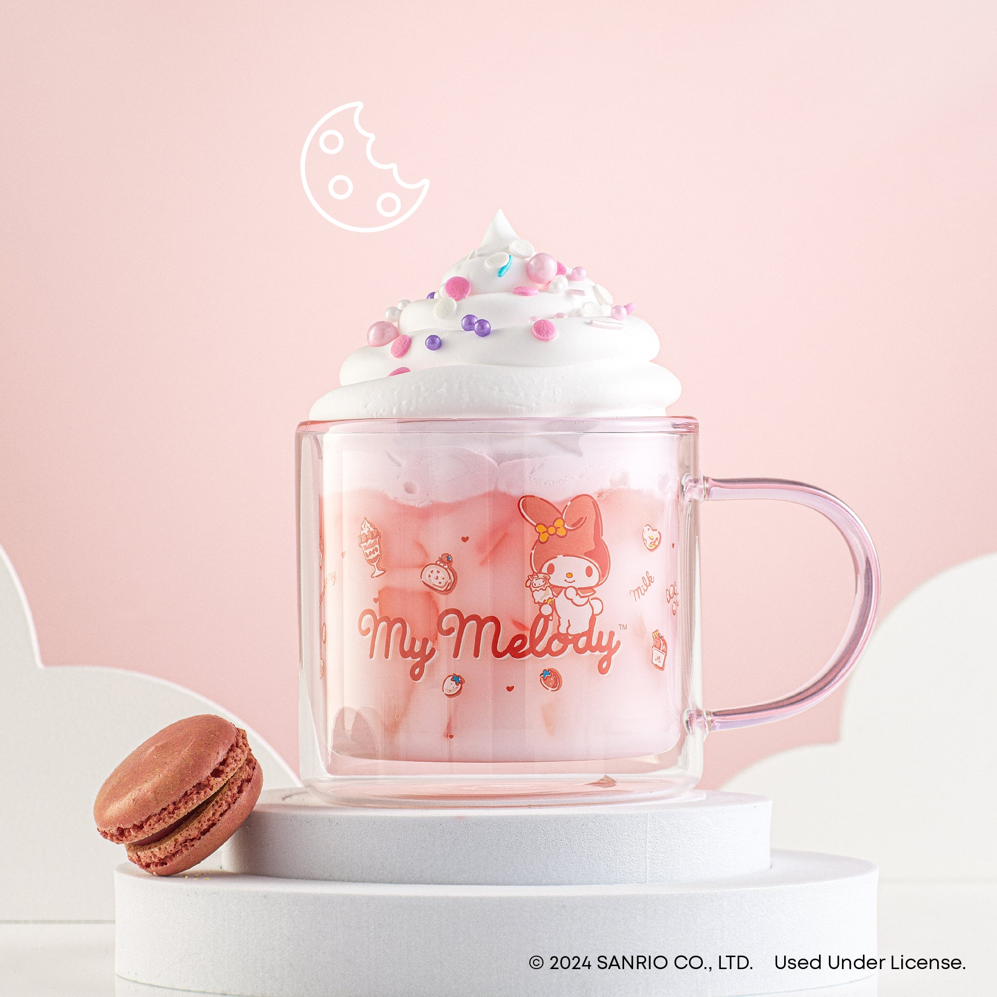sanrio-my-melody-double-wall-glass-coffee-mug-13-5-oz image 2