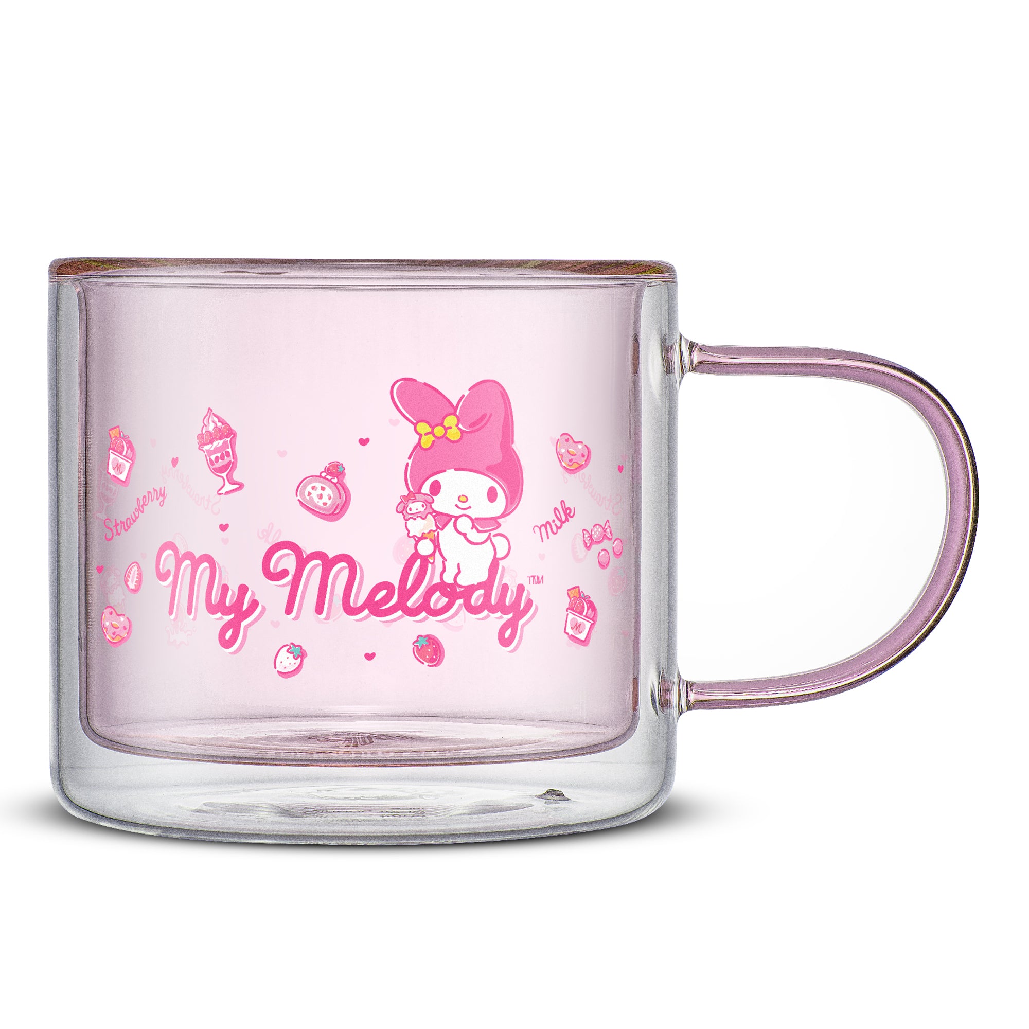 sanrio-my-melody-double-wall-glass-coffee-mug-13-5-oz image 1