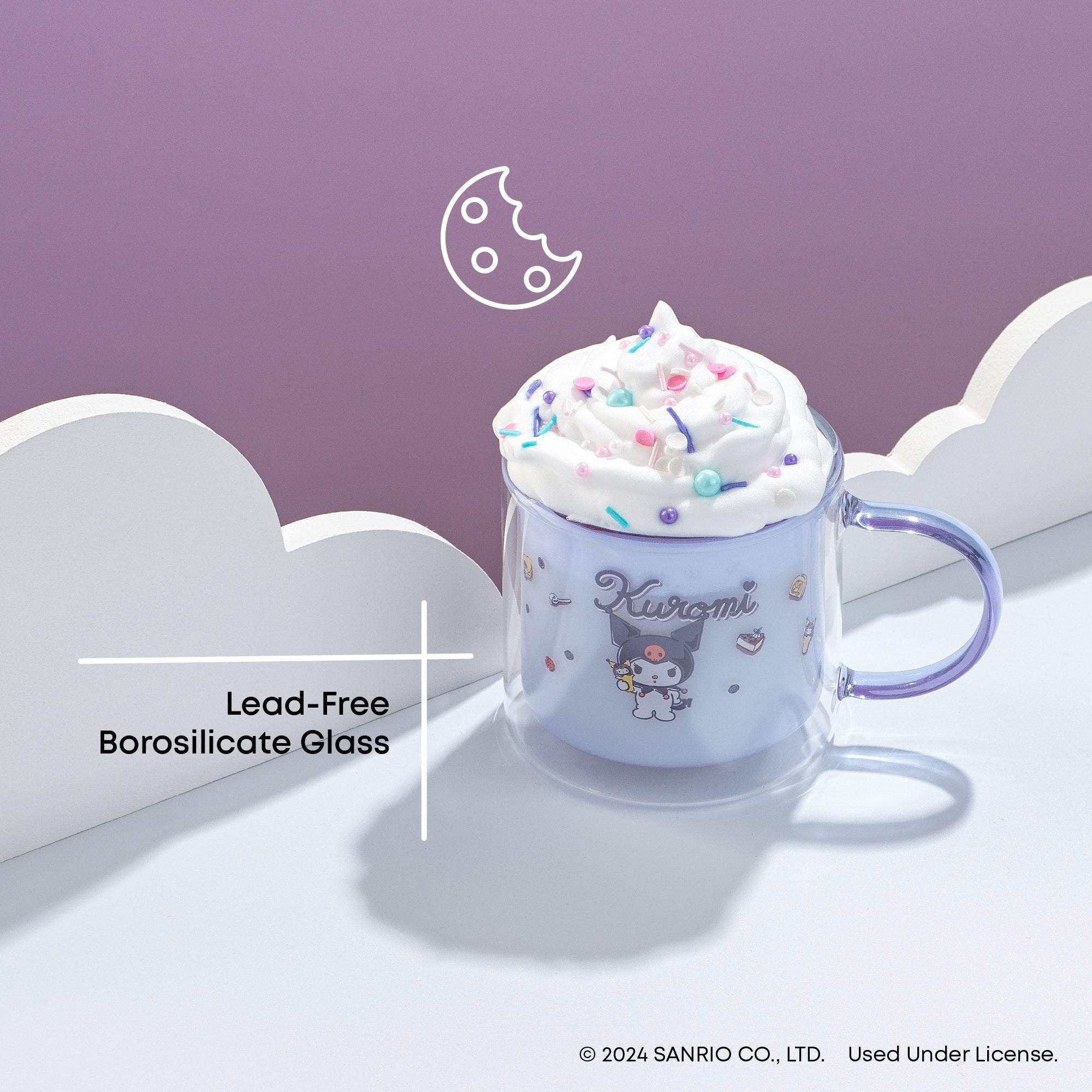 joyjolt-sanrio-kuromi-double-wall-coffee-mug-13-5-oz-borosilicate-glass image 3