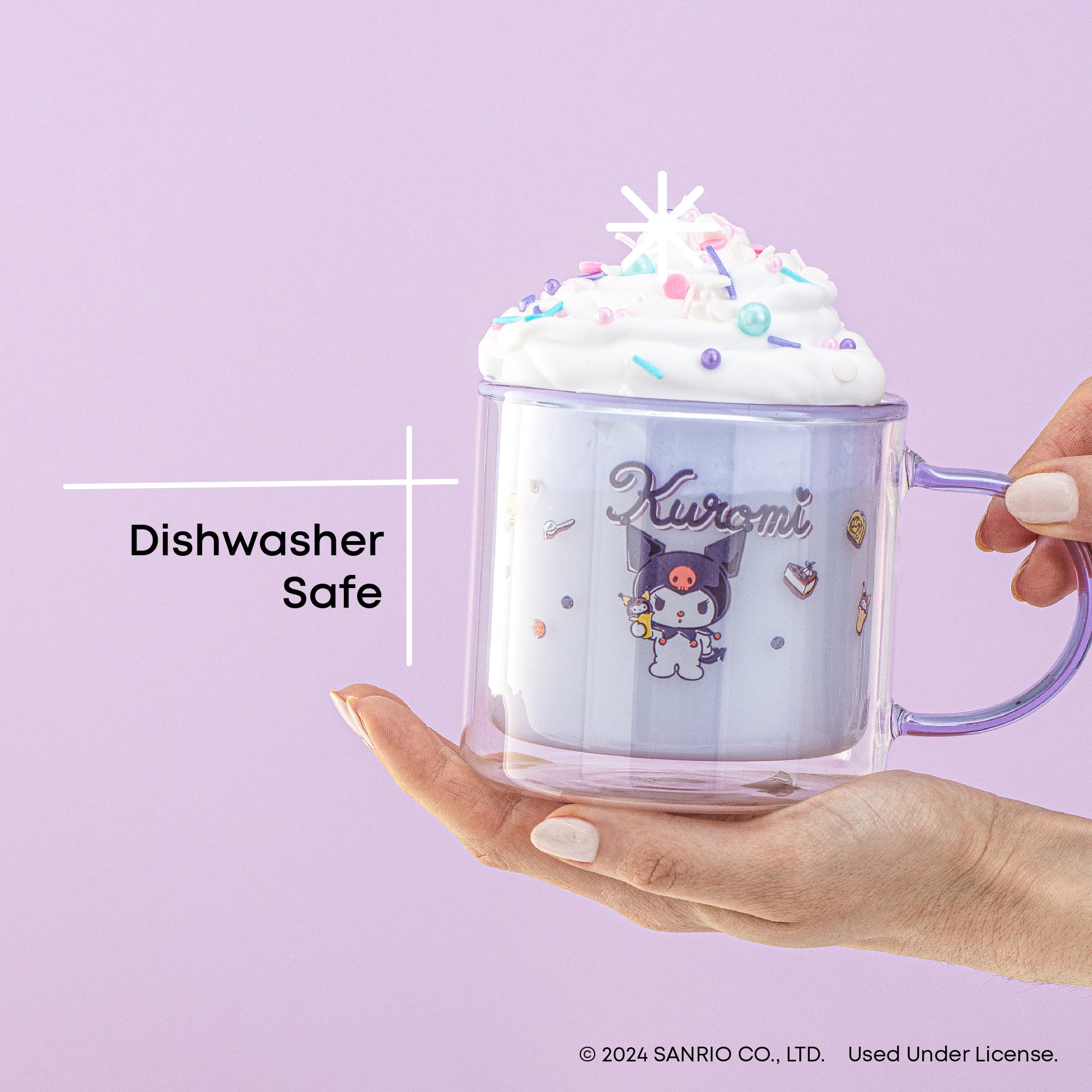 joyjolt-sanrio-kuromi-double-wall-coffee-mug-13-5-oz-borosilicate-glass image 4