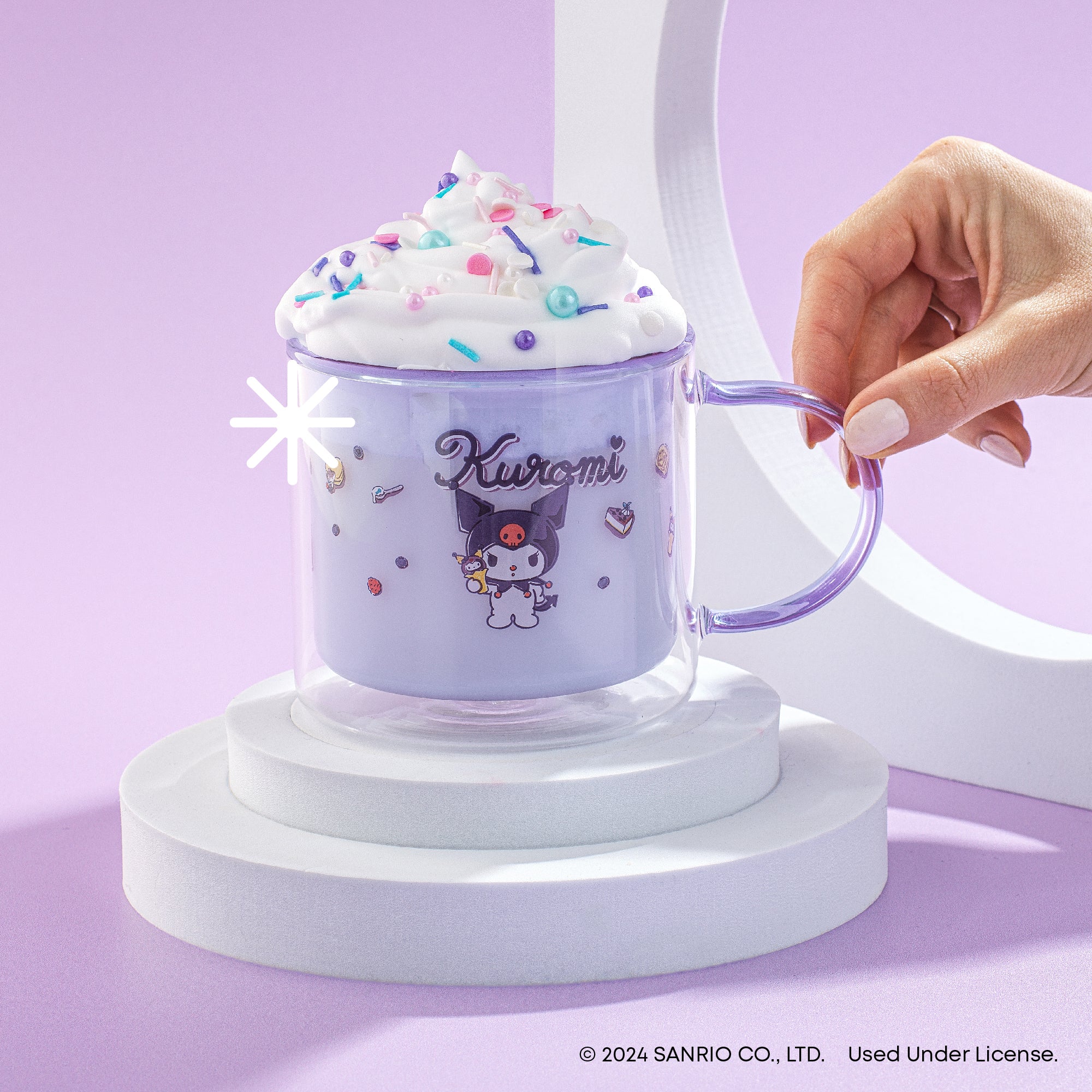 joyjolt-sanrio-kuromi-double-wall-coffee-mug-13-5-oz-borosilicate-glass image 8
