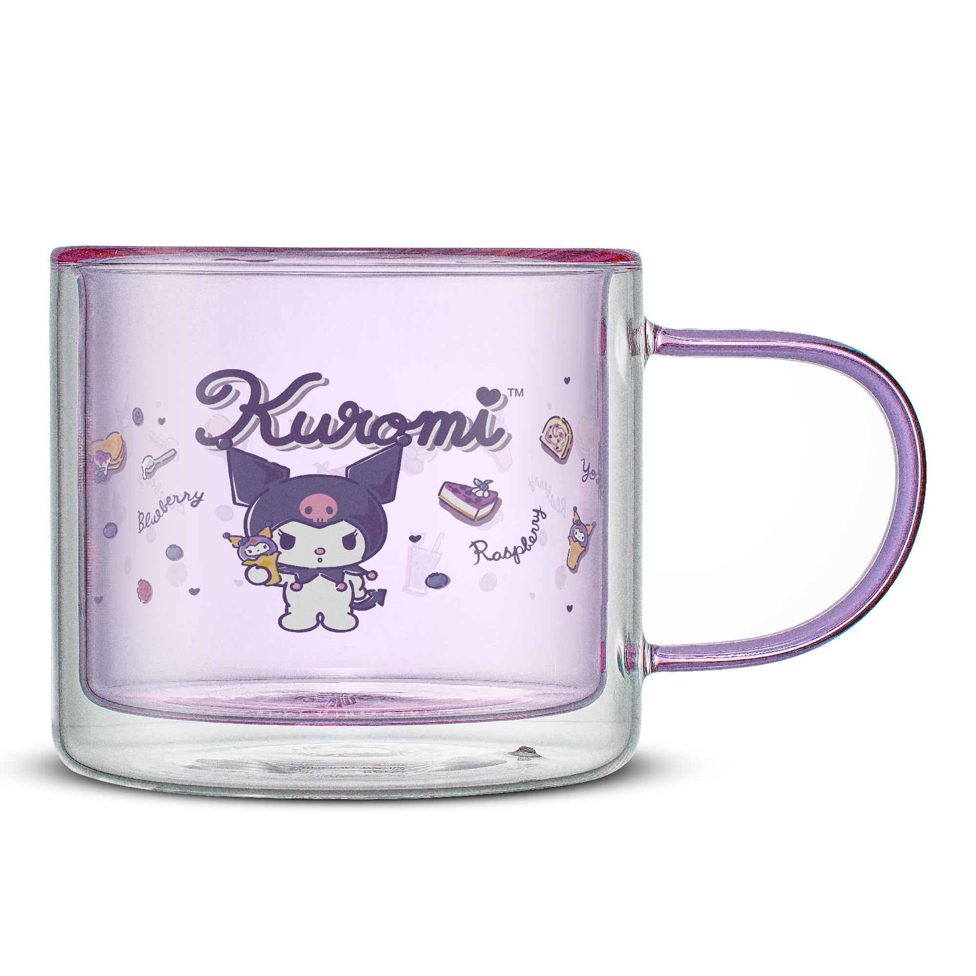 joyjolt-sanrio-kuromi-double-wall-coffee-mug-13-5-oz-borosilicate-glass image 1