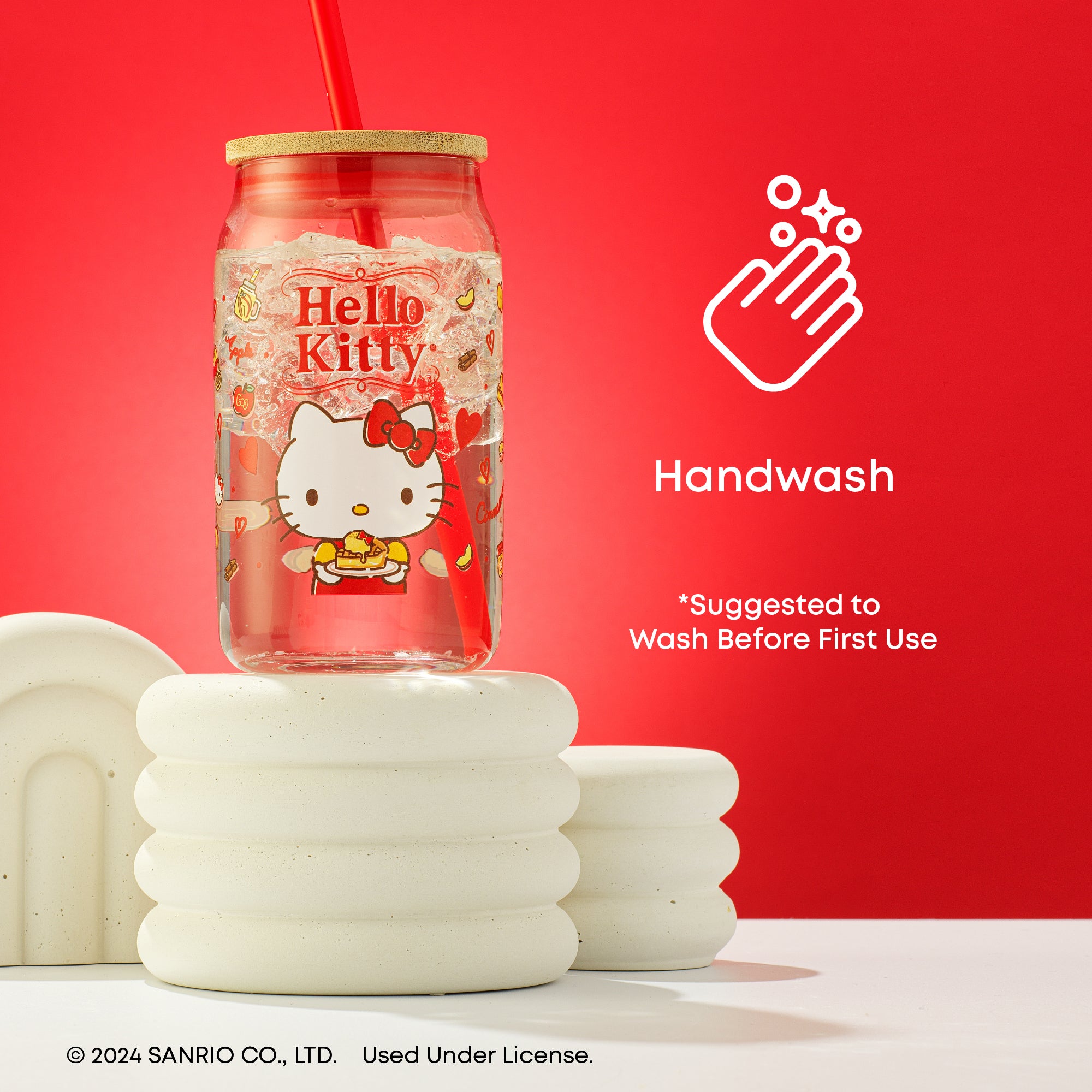 joyjolt-hello-kitty-favorite-flavor-glass-tumbler-with-bamboo-lid-and-straw-16-o image 5