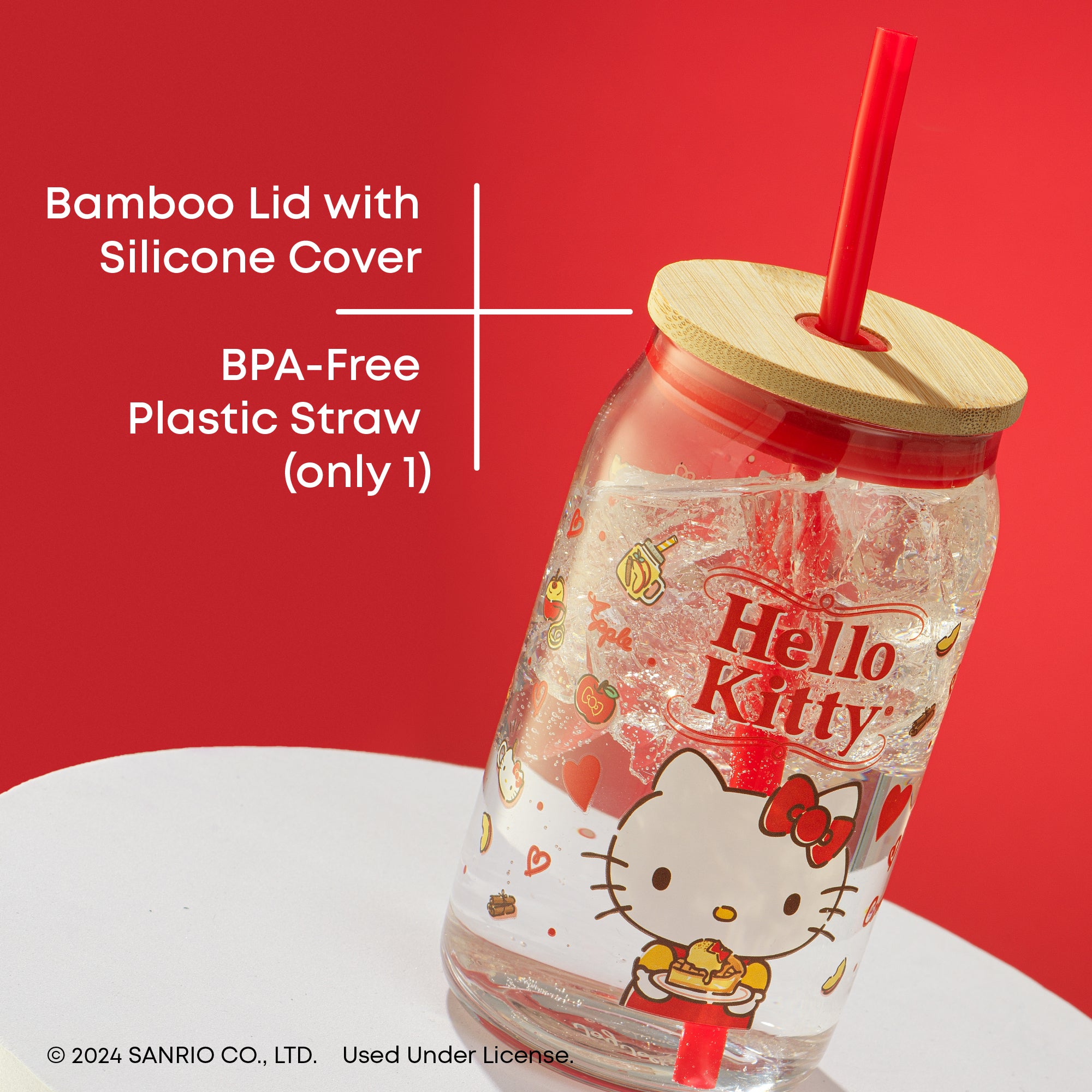 joyjolt-hello-kitty-favorite-flavor-glass-tumbler-with-bamboo-lid-and-straw-16-o image 6