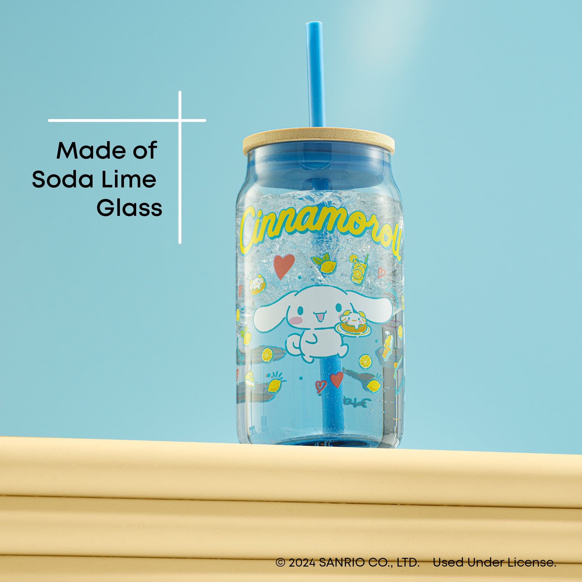 cinnamoroll-glass-tumbler-16-oz-with-bamboo-lid-straw image 4