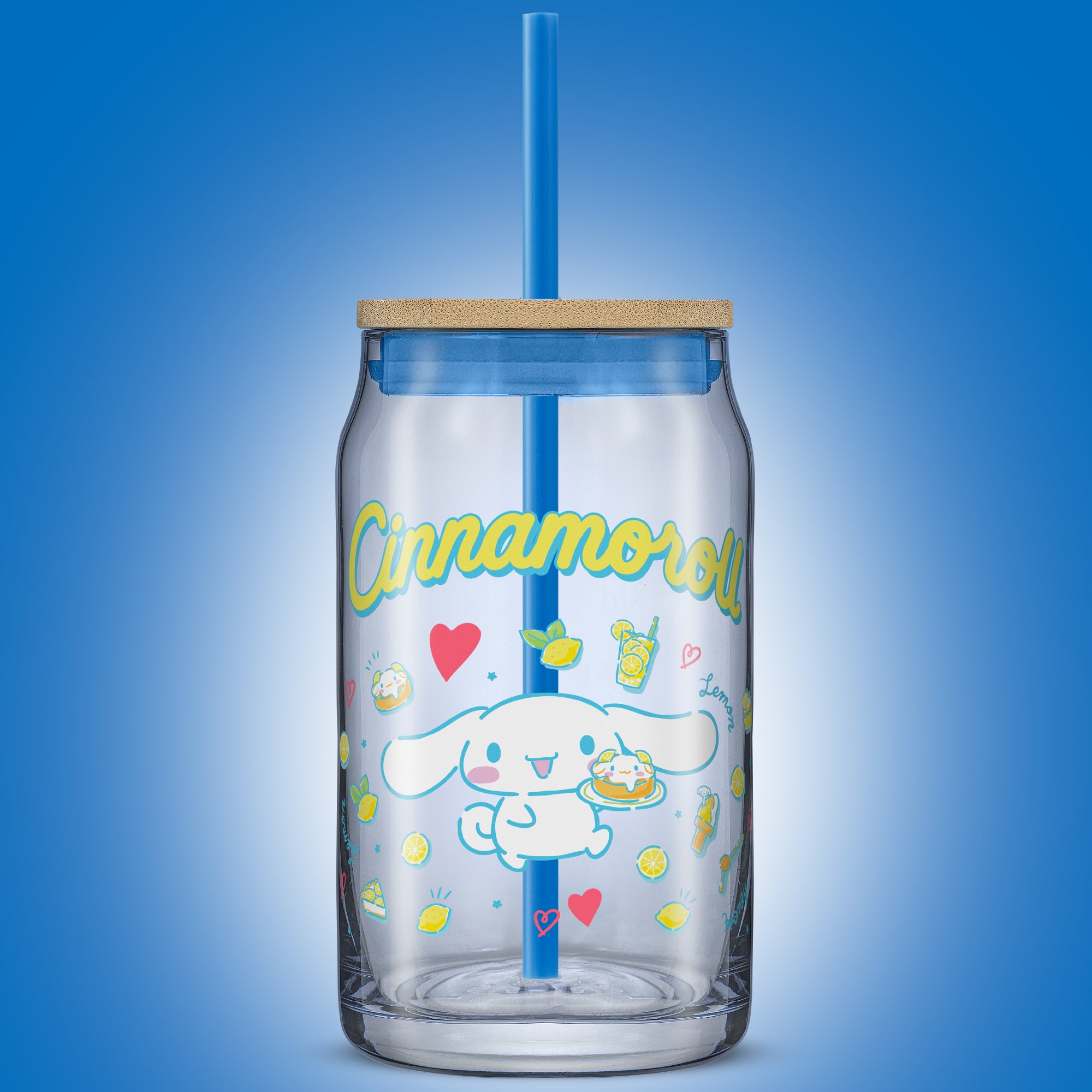 cinnamoroll-glass-tumbler-16-oz-with-bamboo-lid-straw image 2
