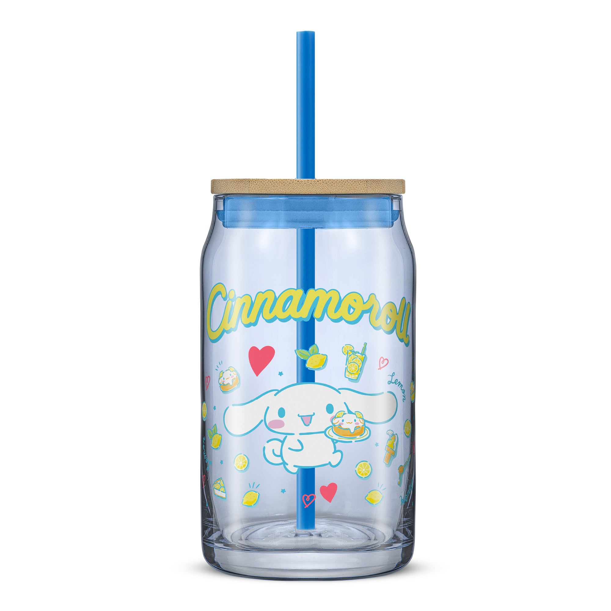 cinnamoroll-glass-tumbler-16-oz-with-bamboo-lid-straw image 1