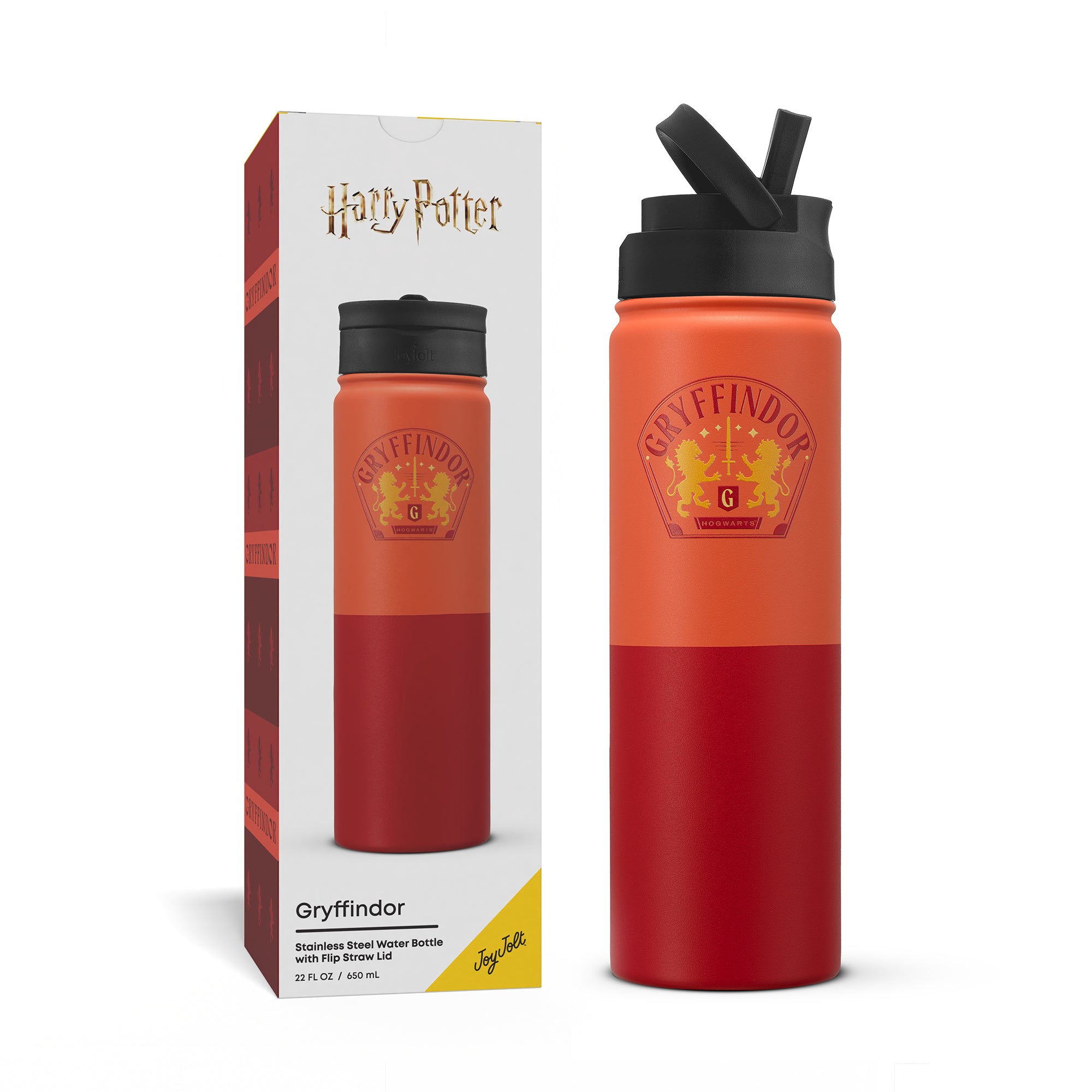 joyjolt-harry-potter-gryffindor-stainless-steel-water-bottle-22-oz-with-flip-str image 8