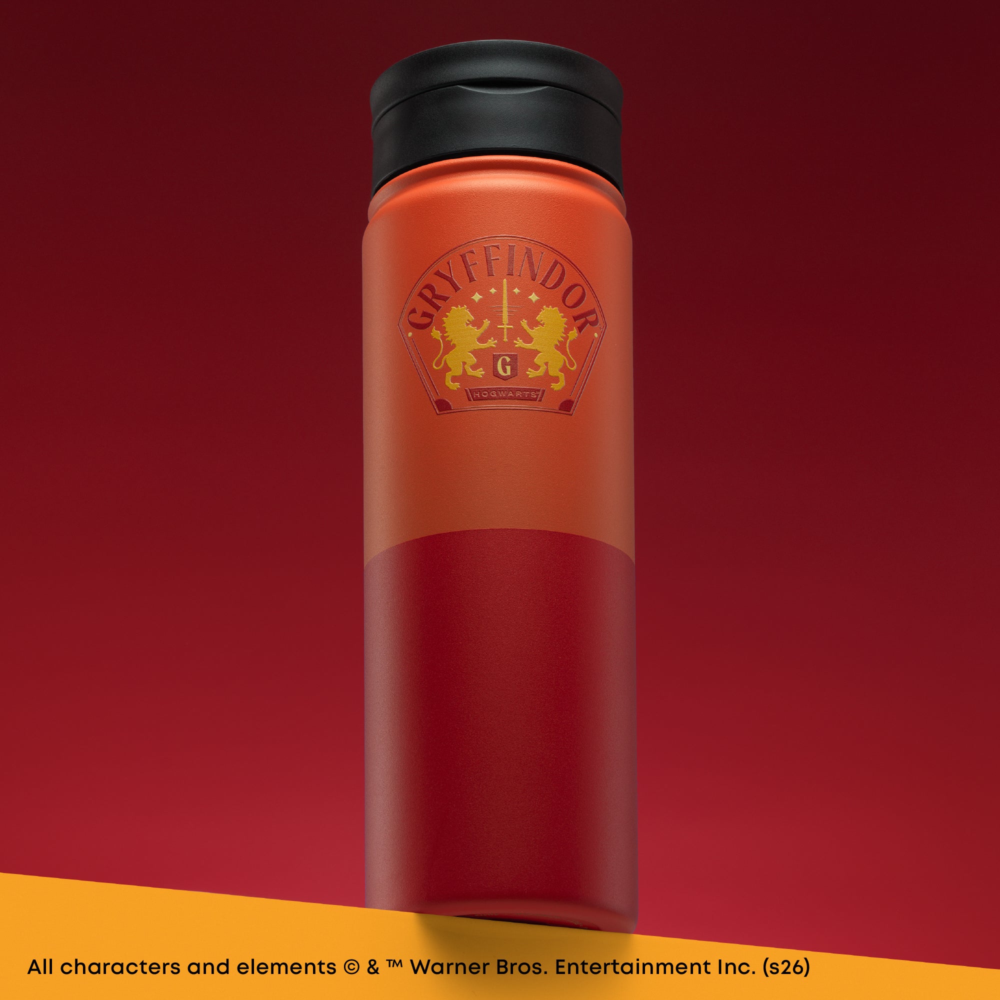 joyjolt-harry-potter-gryffindor-stainless-steel-water-bottle-22-oz-with-flip-str image 2