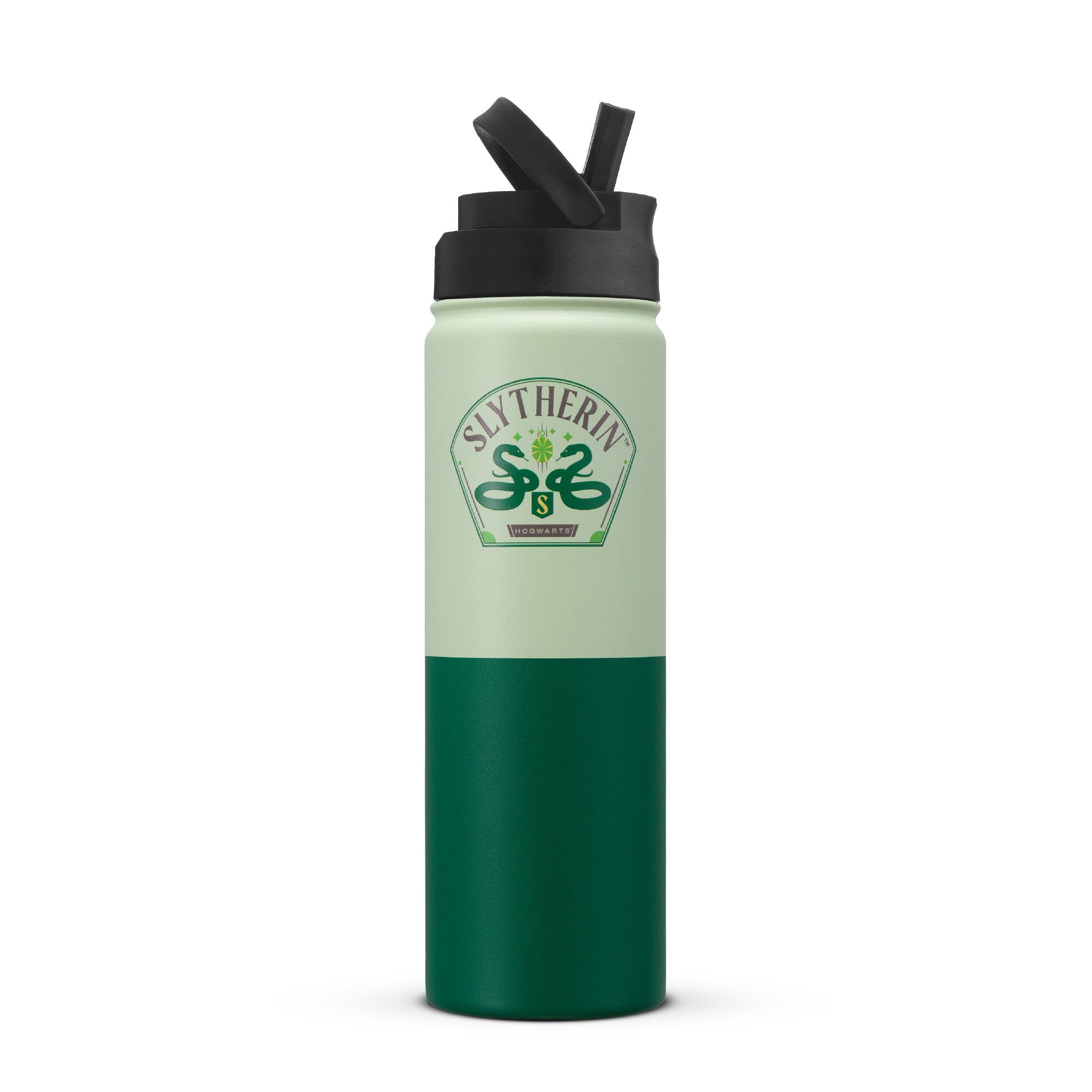 joyjolt-harry-potter-slytherin-stainless-steel-water-bottle-22-oz-with-flip-stra image 1