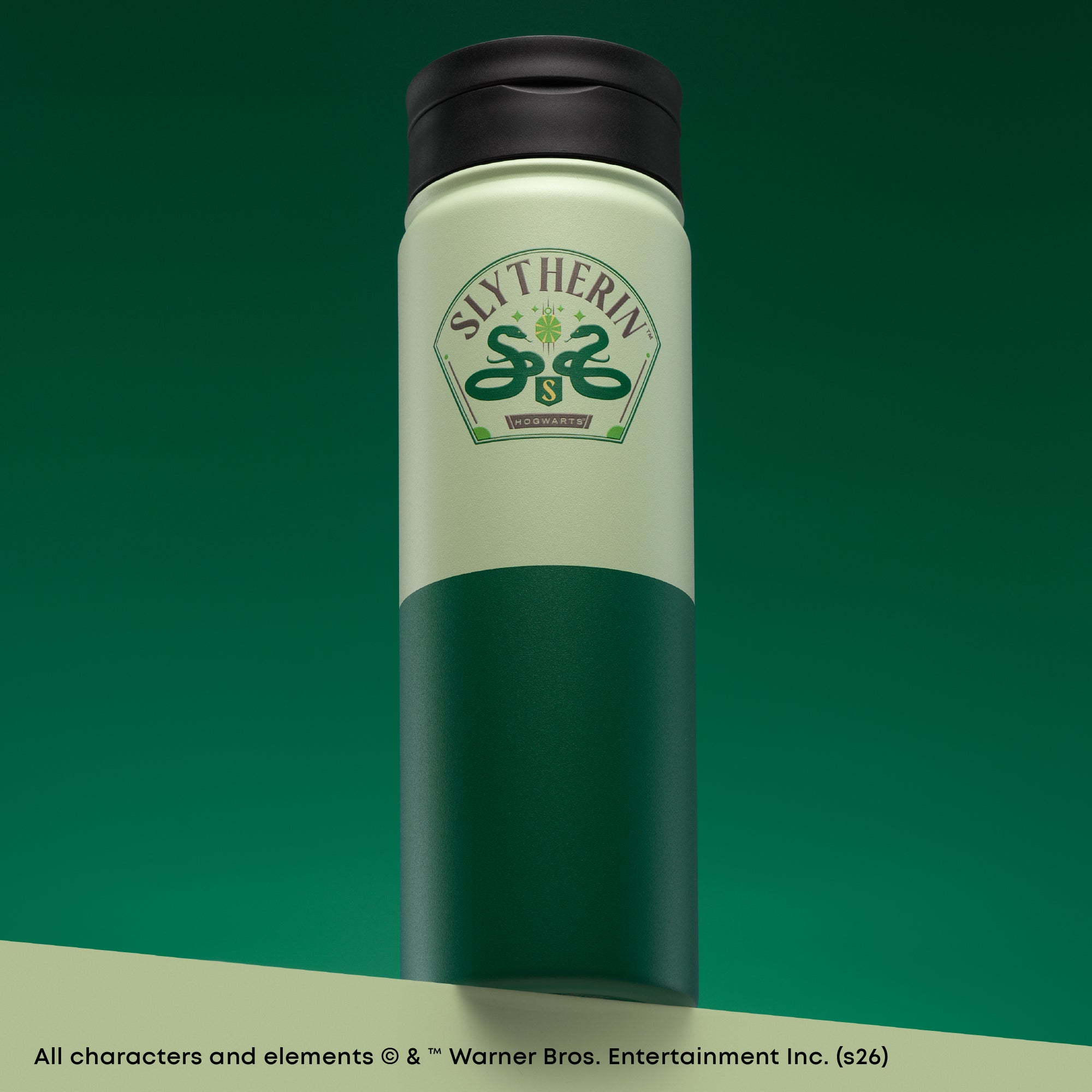 joyjolt-harry-potter-slytherin-stainless-steel-water-bottle-22-oz-with-flip-stra image 2