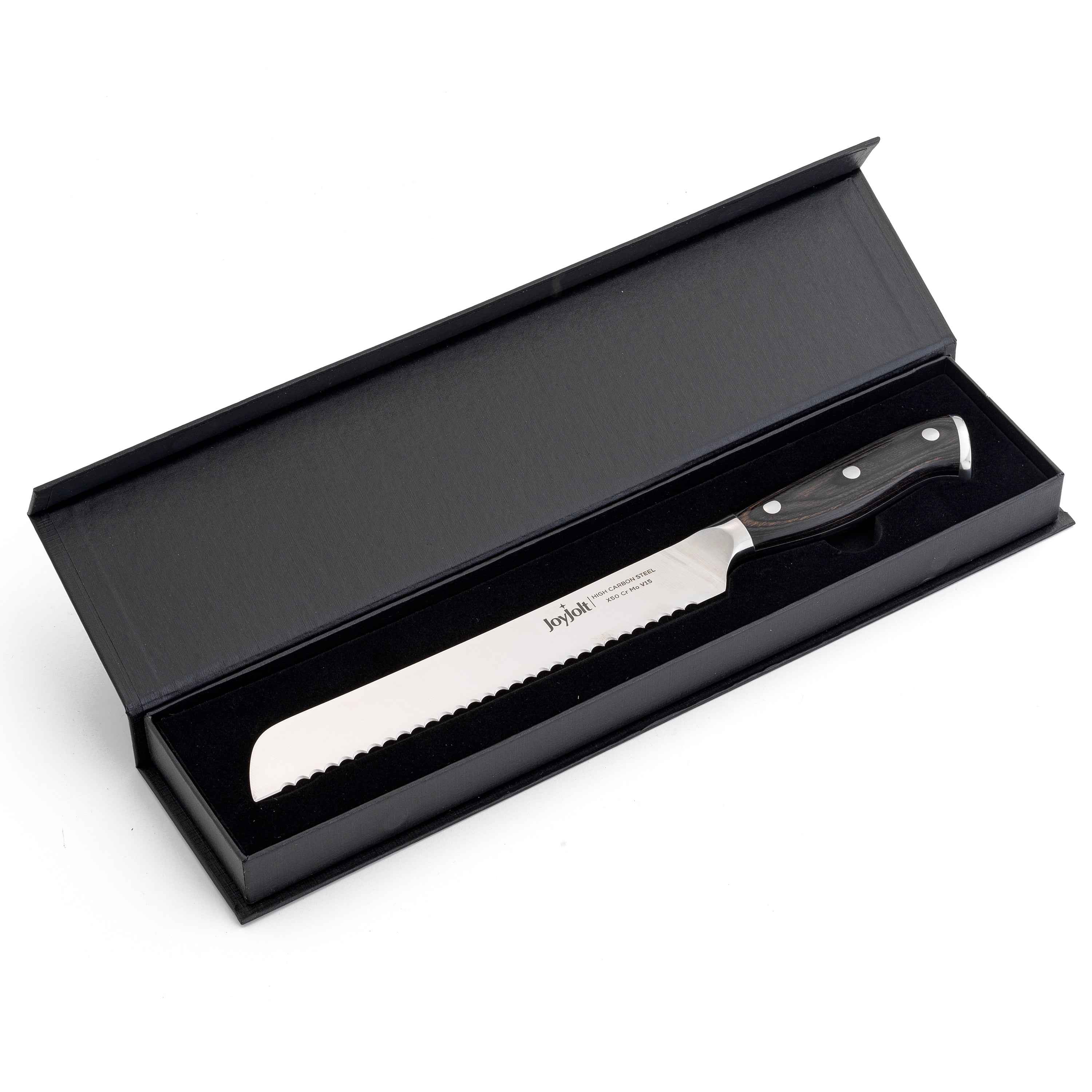 joyjolt-8-inch-bread-knife-high-carbon-german-steel-with-pakkawood-handle image 3