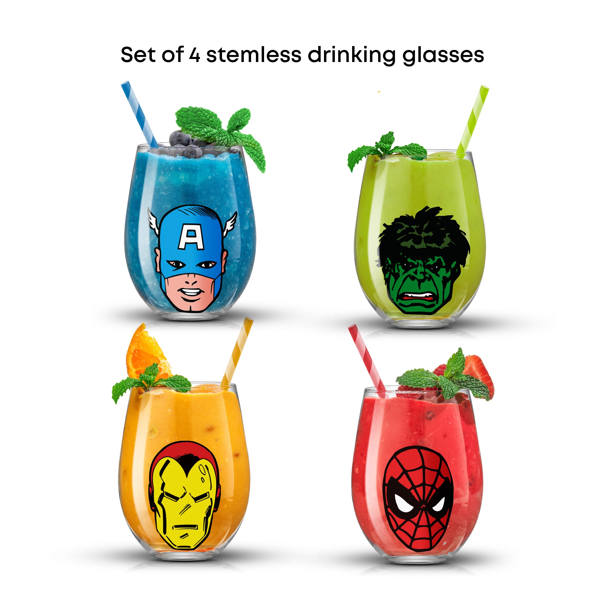 joyjolt-marvel-heroes-stemless-drinking-glasses-set-of-4-19-oz image 5
