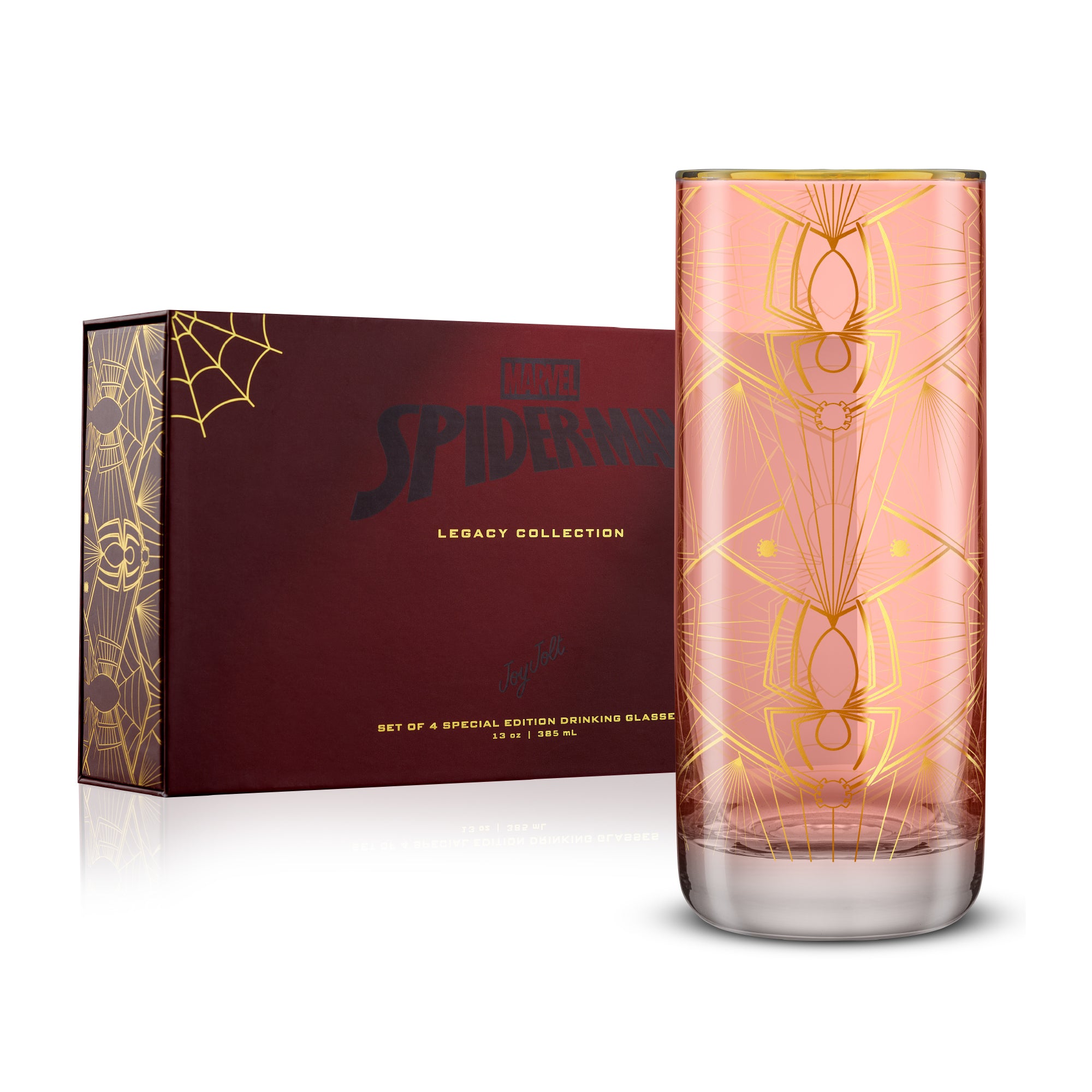 joyjolt-marvel-spider-man-legacy-tall-drinking-glasses-13-oz-set-of-4 image 1