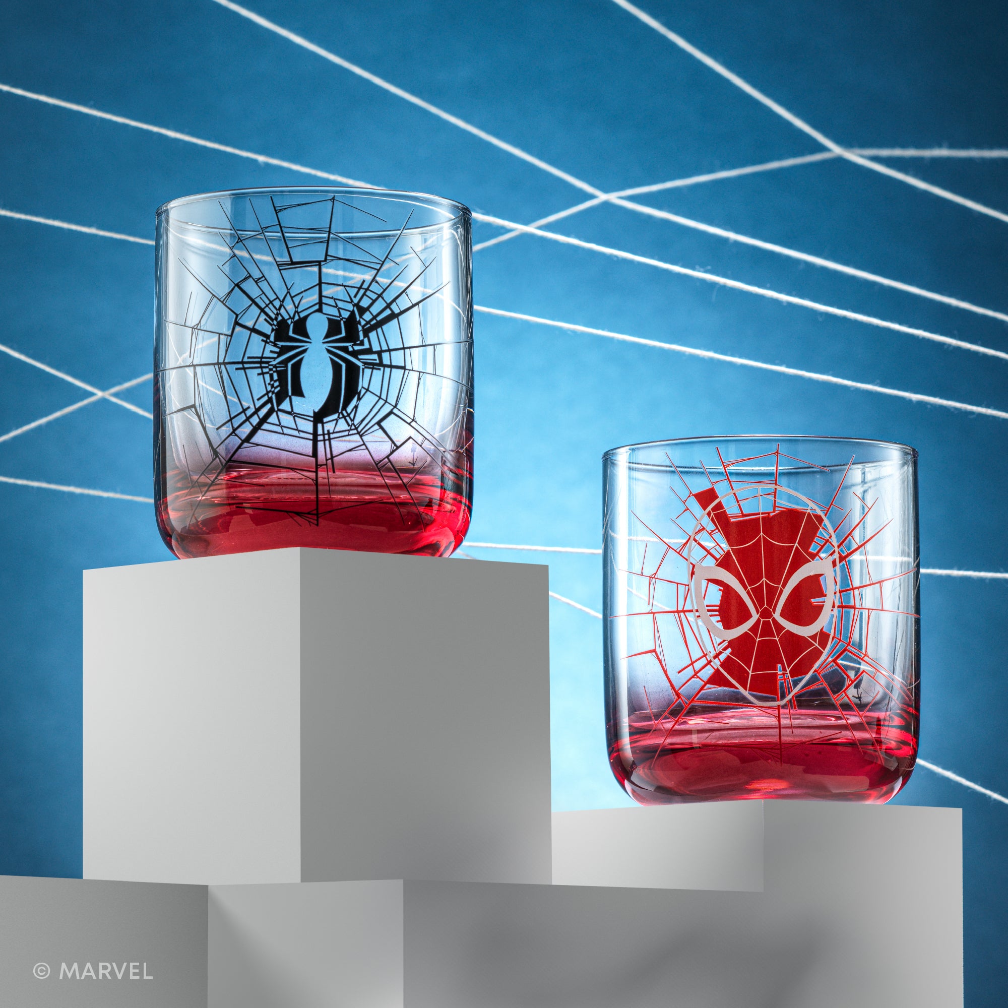 joyjolt-marvel-spider-man-short-drinking-glasses-set-of-4-10-oz-each image 2