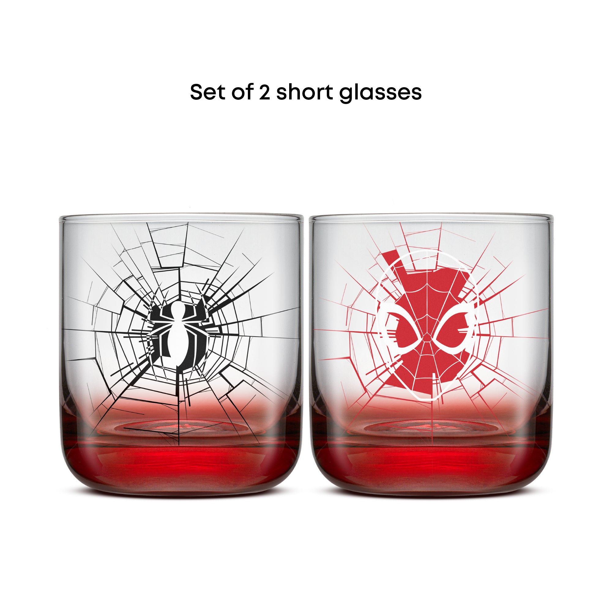 joyjolt-marvel-spider-man-short-drinking-glasses-set-of-4-10-oz-each image 4