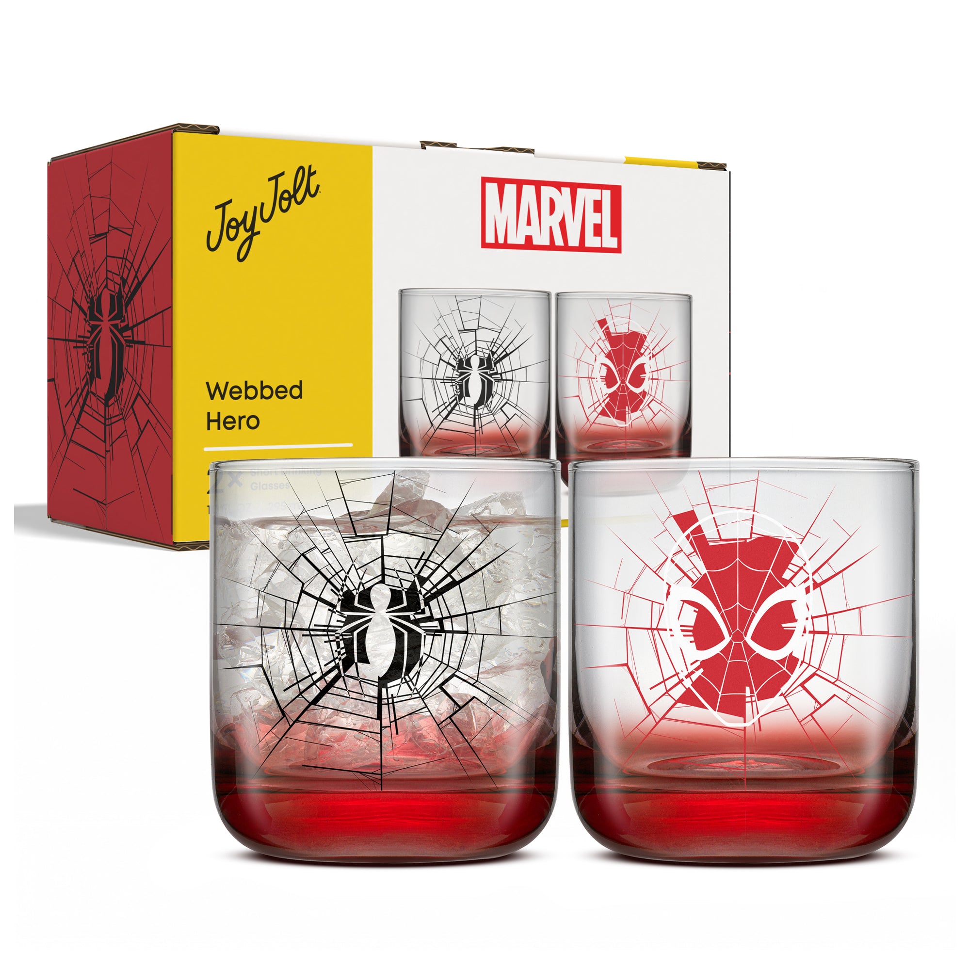 joyjolt-marvel-spider-man-short-drinking-glasses-set-of-4-10-oz-each image 6