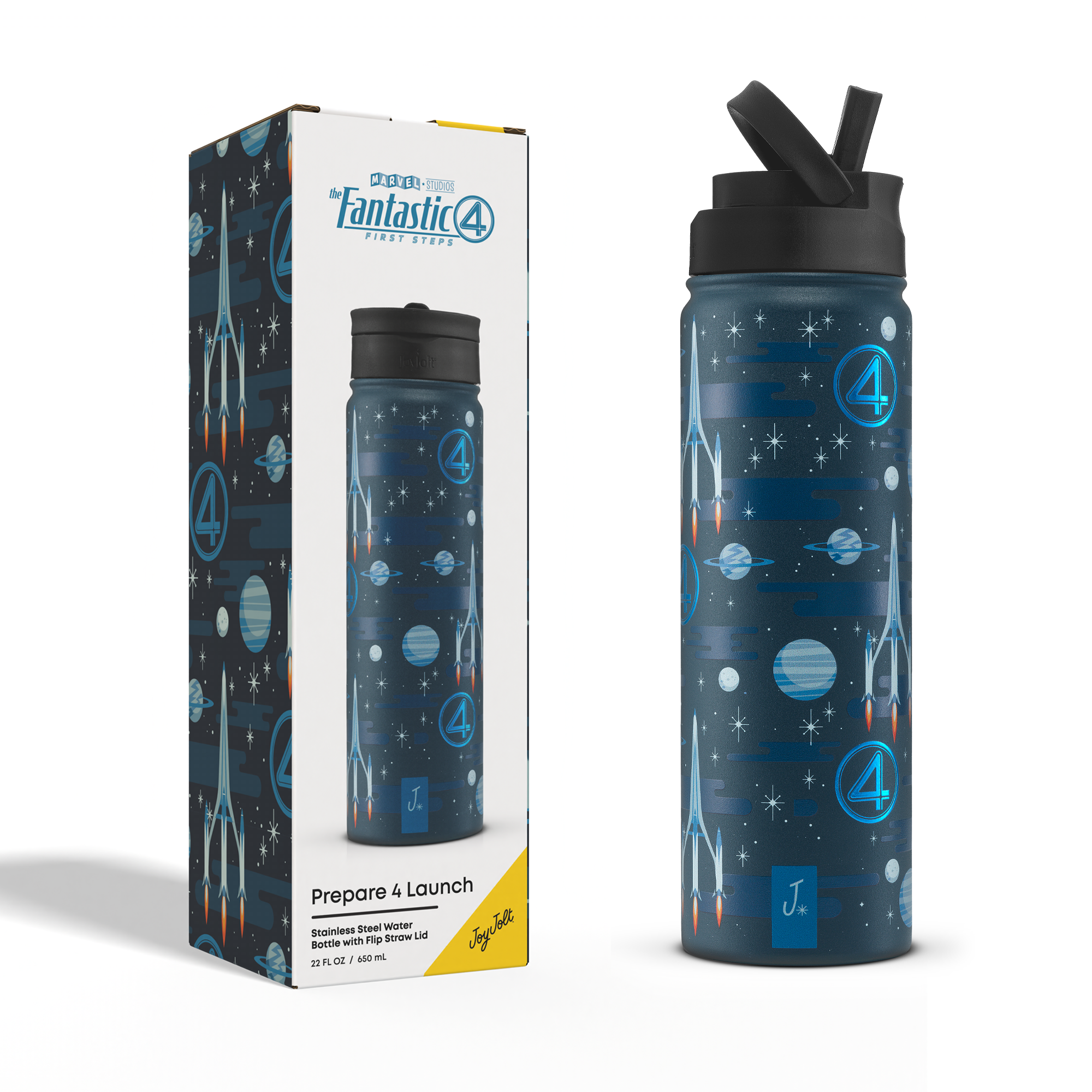 joyjolt-marvel-fantastic-four-22-oz-stainless-steel-water-bottle-with-flip-straw image 7