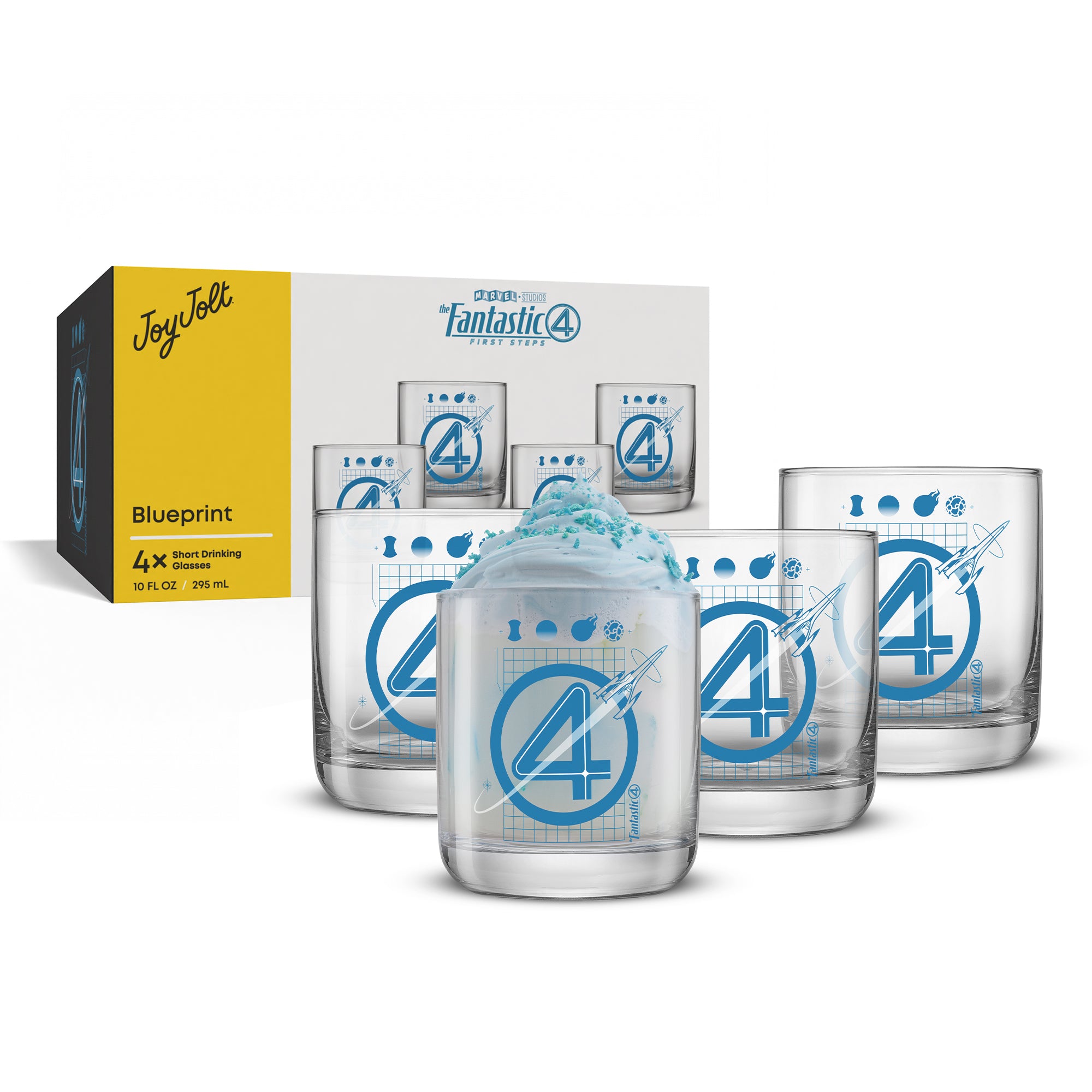 joyjolt-marvel-fantastic-four-blueprint-short-glasses-set-of-4 image 8