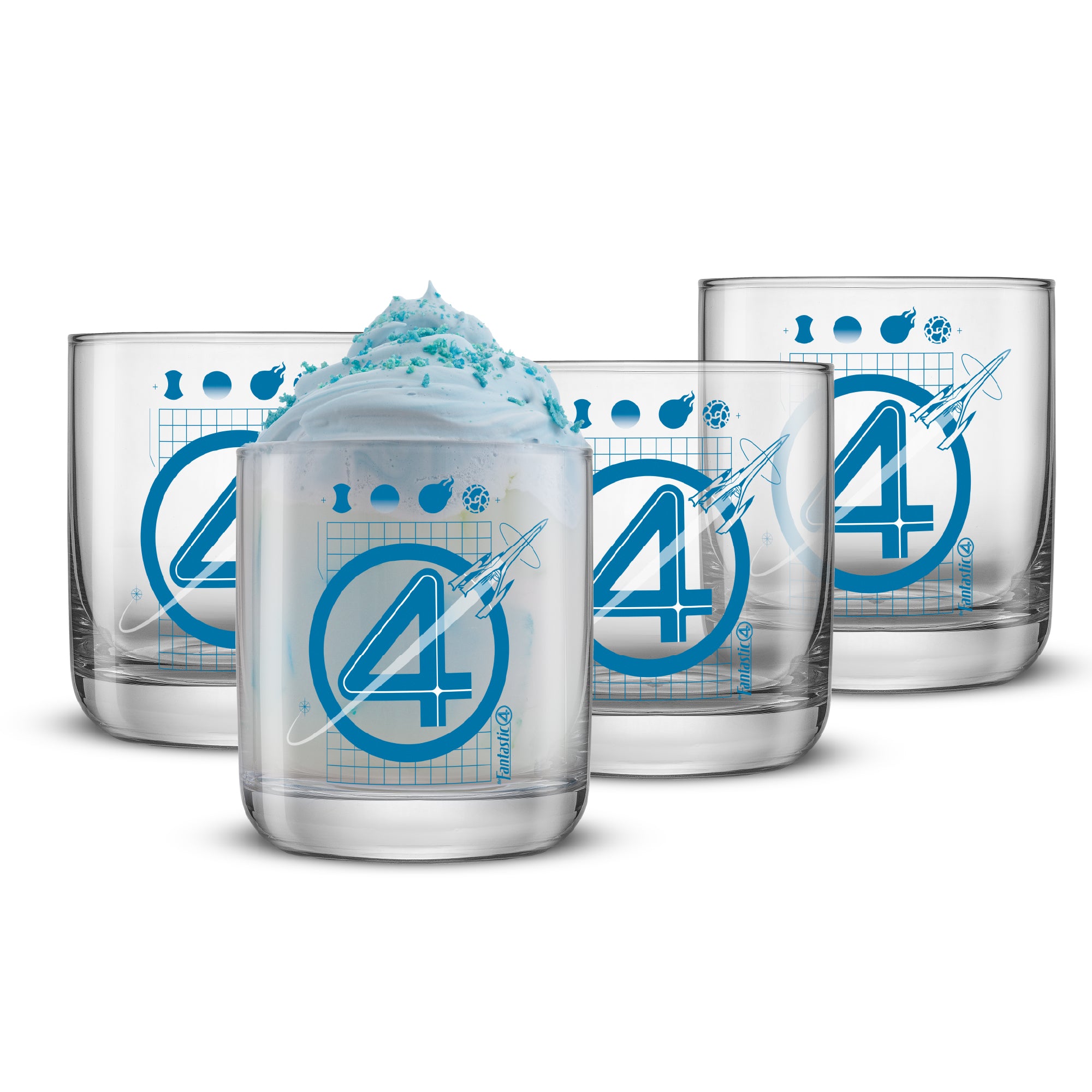 joyjolt-marvel-fantastic-four-blueprint-short-glasses-set-of-4 image 1