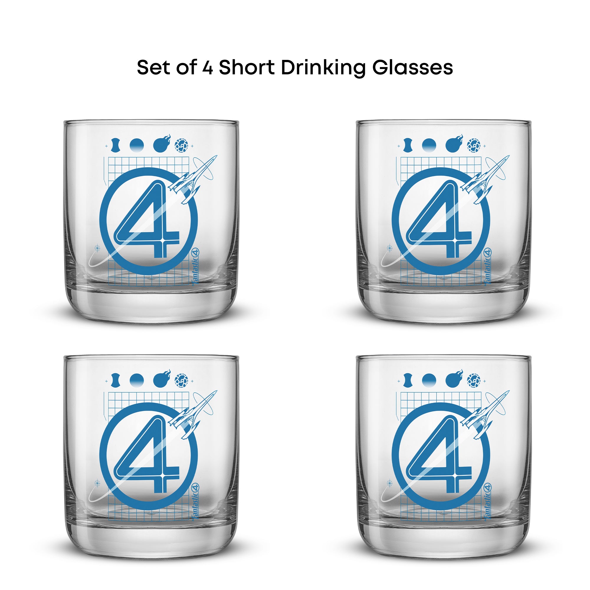 joyjolt-marvel-fantastic-four-blueprint-short-glasses-set-of-4 image 7