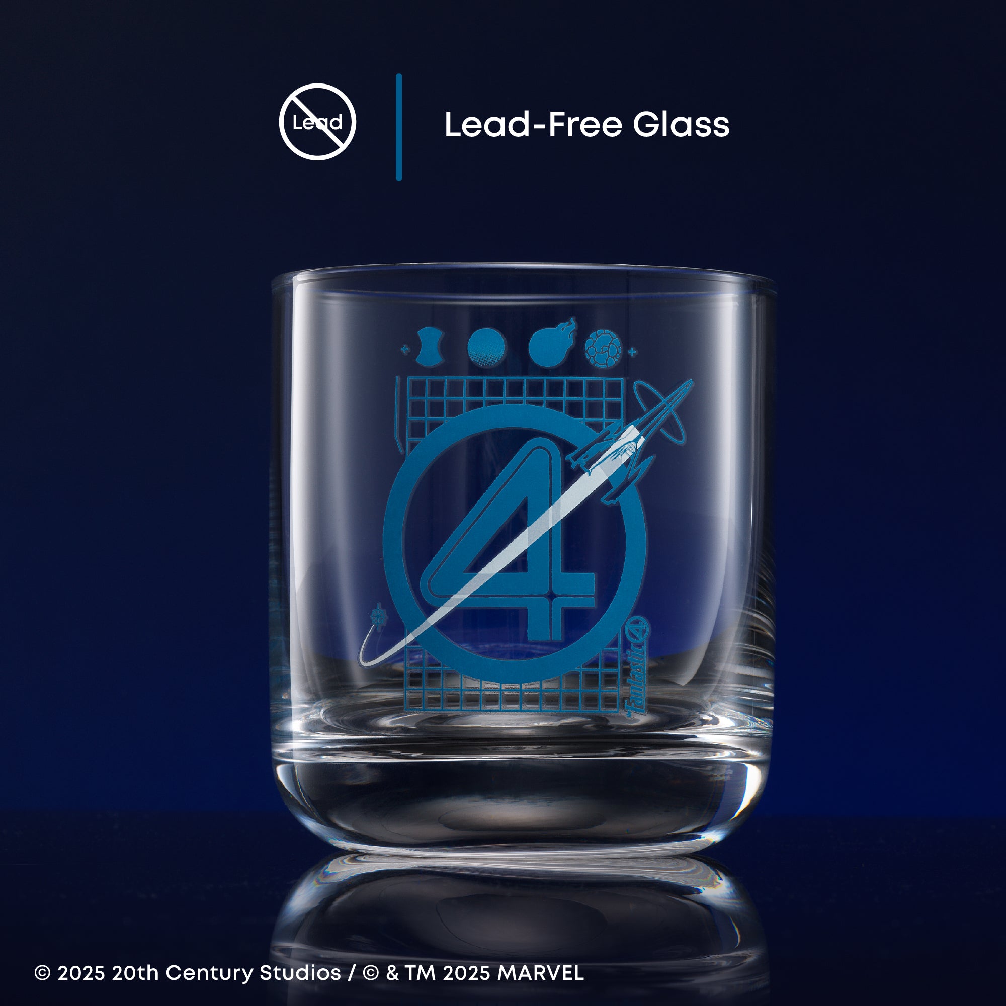 joyjolt-marvel-fantastic-four-blueprint-short-glasses-set-of-4 image 5