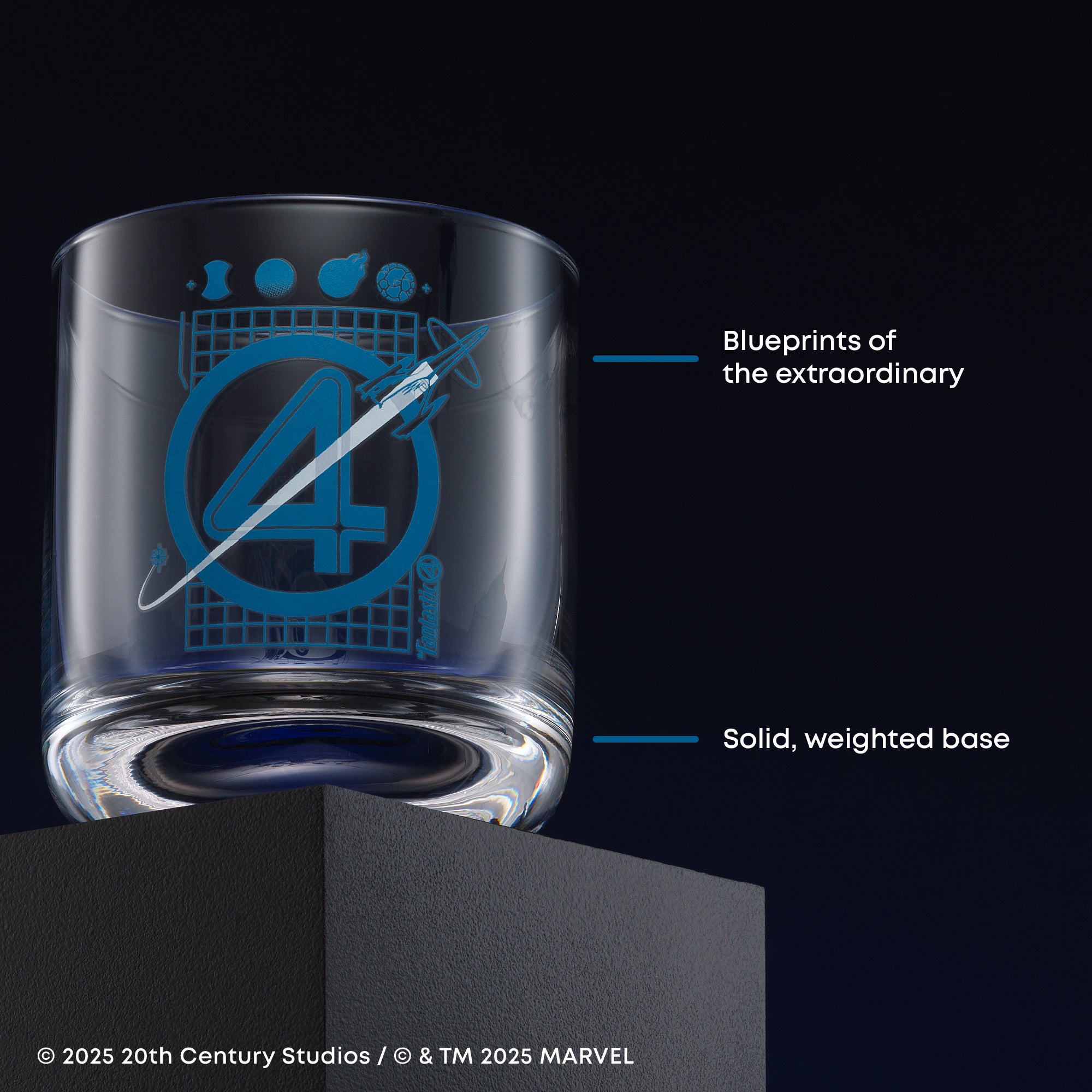 joyjolt-marvel-fantastic-four-blueprint-short-glasses-set-of-4 image 3