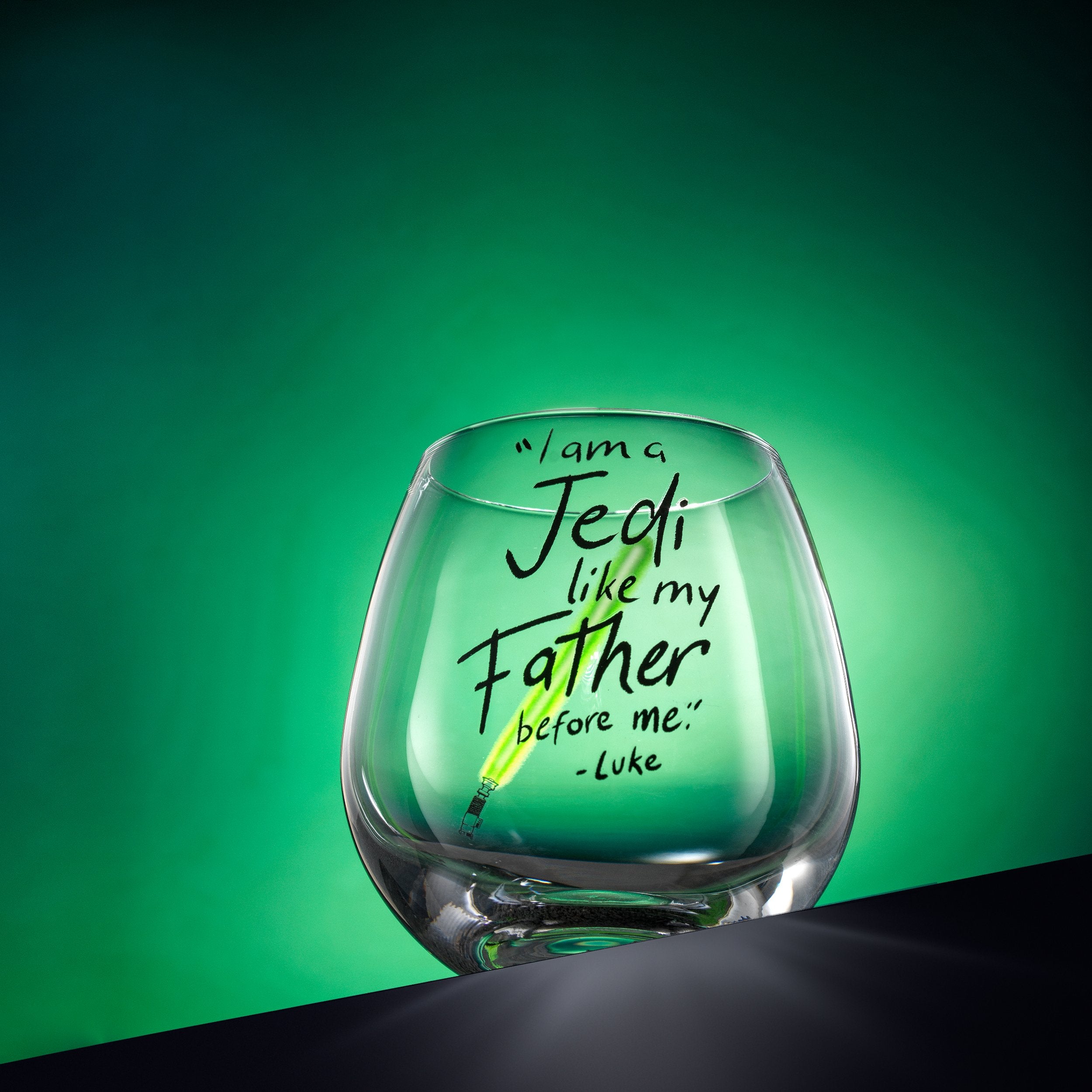 joyjolt-star-wars-luke-skywalker-lightsaber-stemless-drinking-glass-set-2-pack image 2