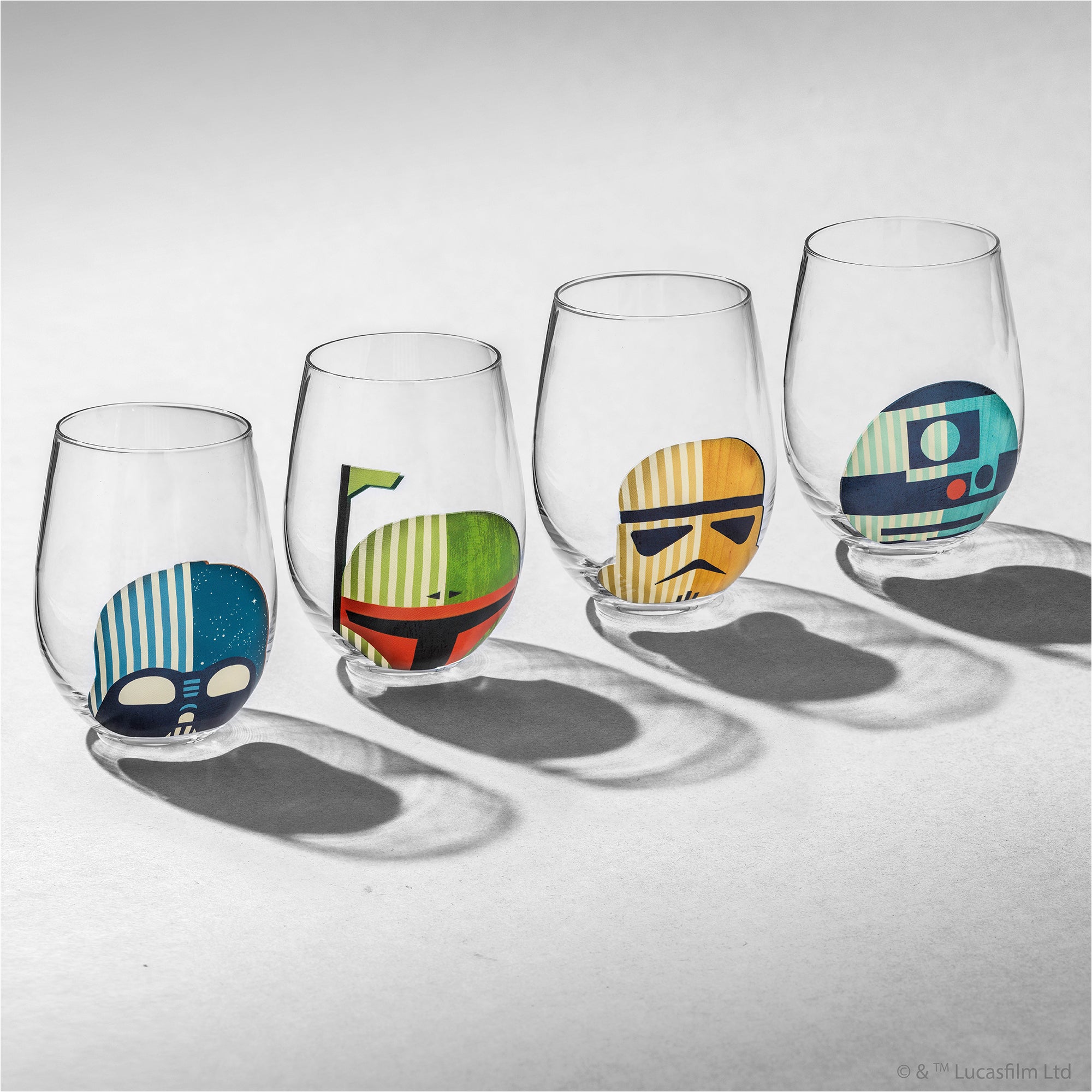 joyjolt-star-wars-helmet-hues-stemless-glass-set-4-pack-19-oz-lead-free-drinking image 2