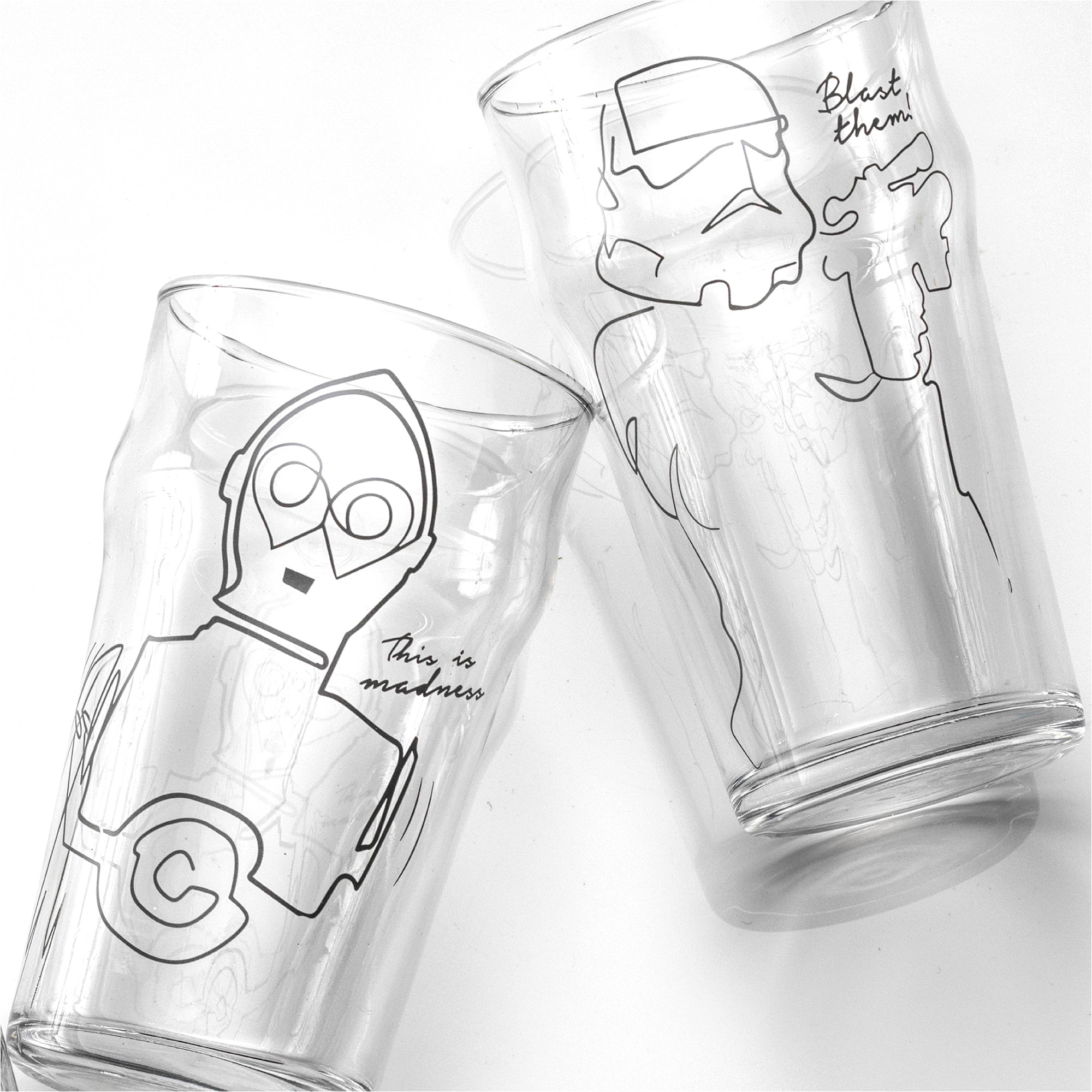 joyjolt-star-wars-striking-sketch-drinking-glass-set-set-of-4 image 7