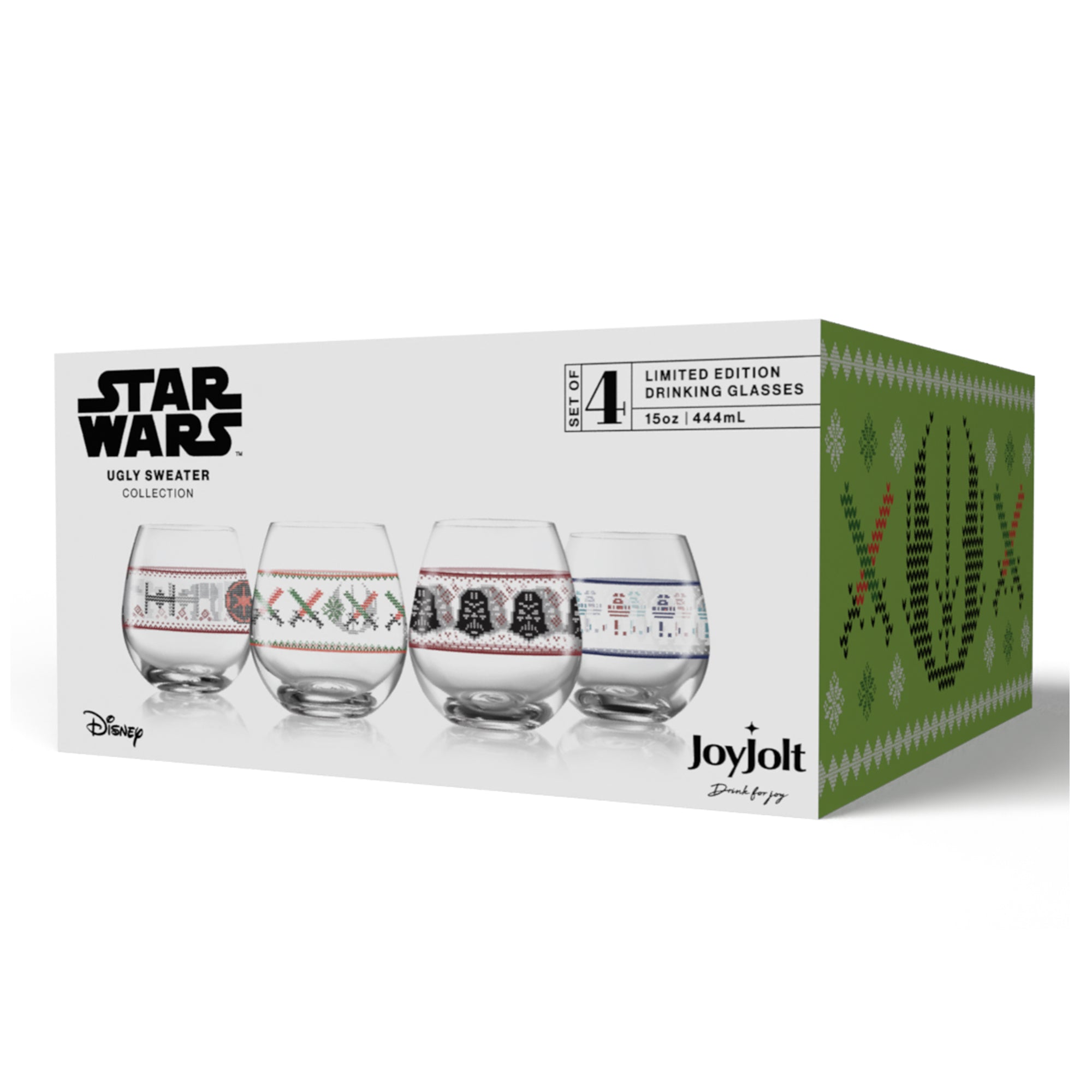 joyjolt-star-wars-ugly-sweater-stemless-glass-set-4-holiday-drinking-glasses image 7