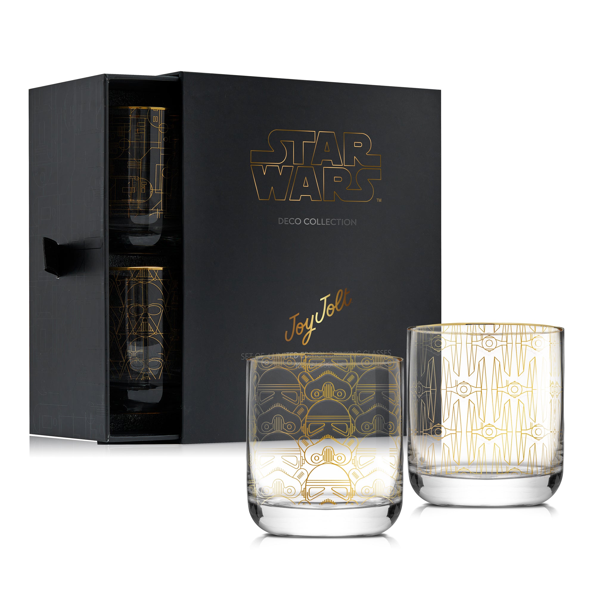 joyjolt-star-wars-deco-collection-short-glasses-set-of-4-limited-edition-art-dec image 1