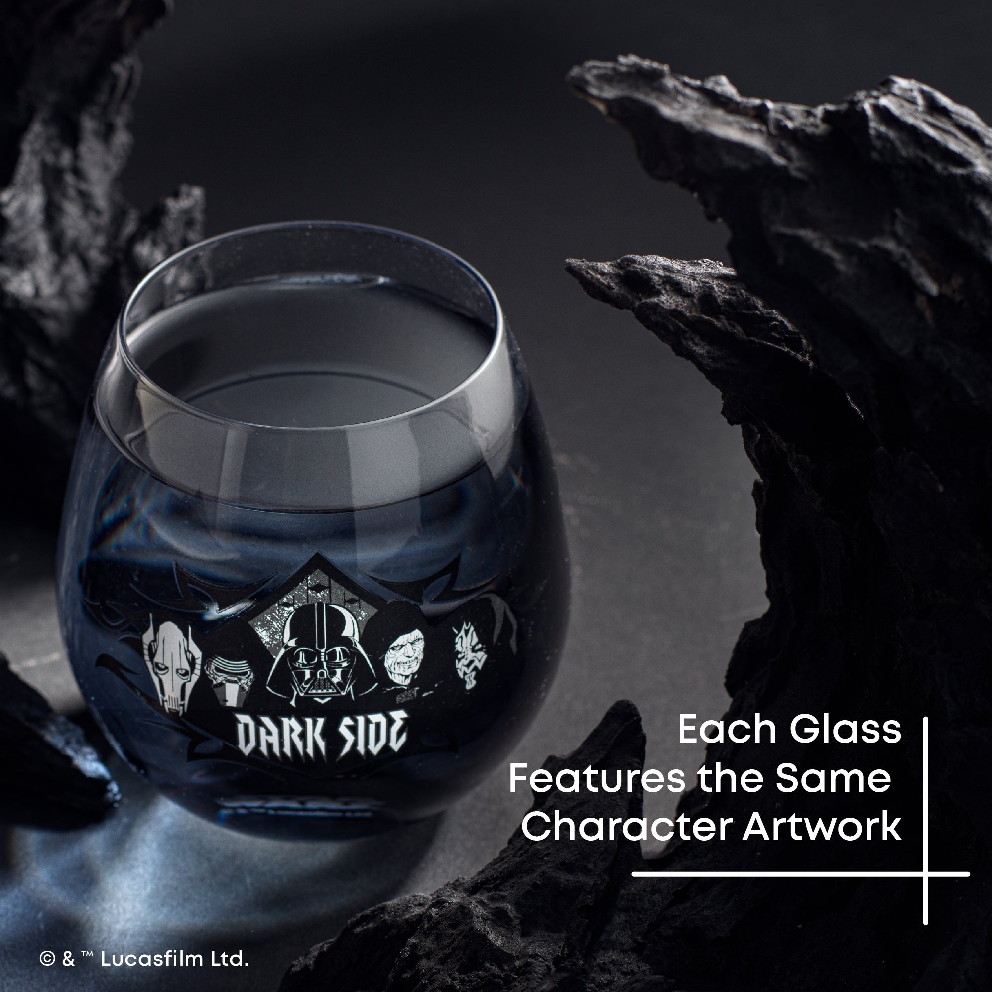 joyjolt-star-wars-dark-side-stemless-drinking-glasses-set-of-4-15oz image 4