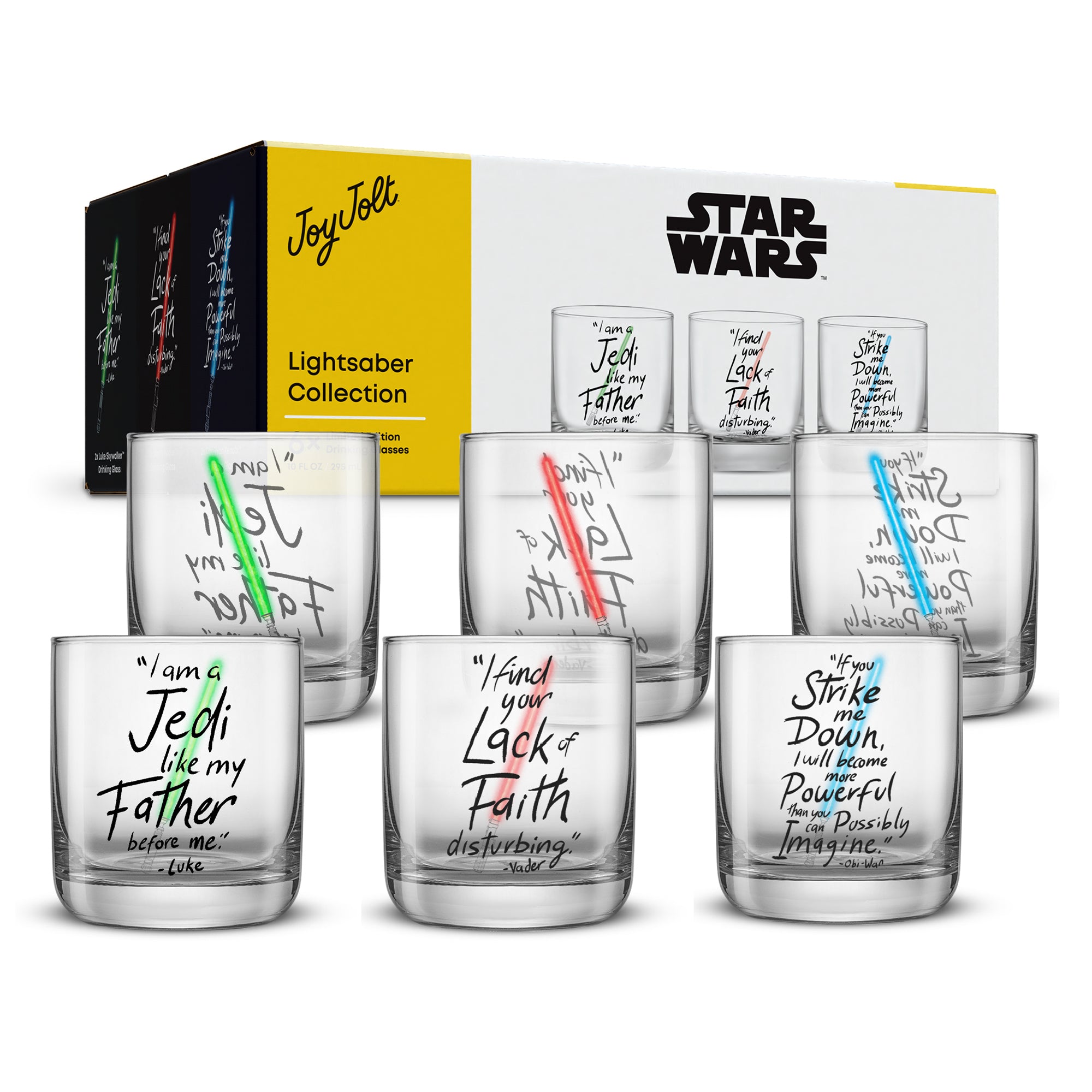 joyjolt-star-wars-lightsaber-collection-drinking-glasses-set-of-6-10oz image 8