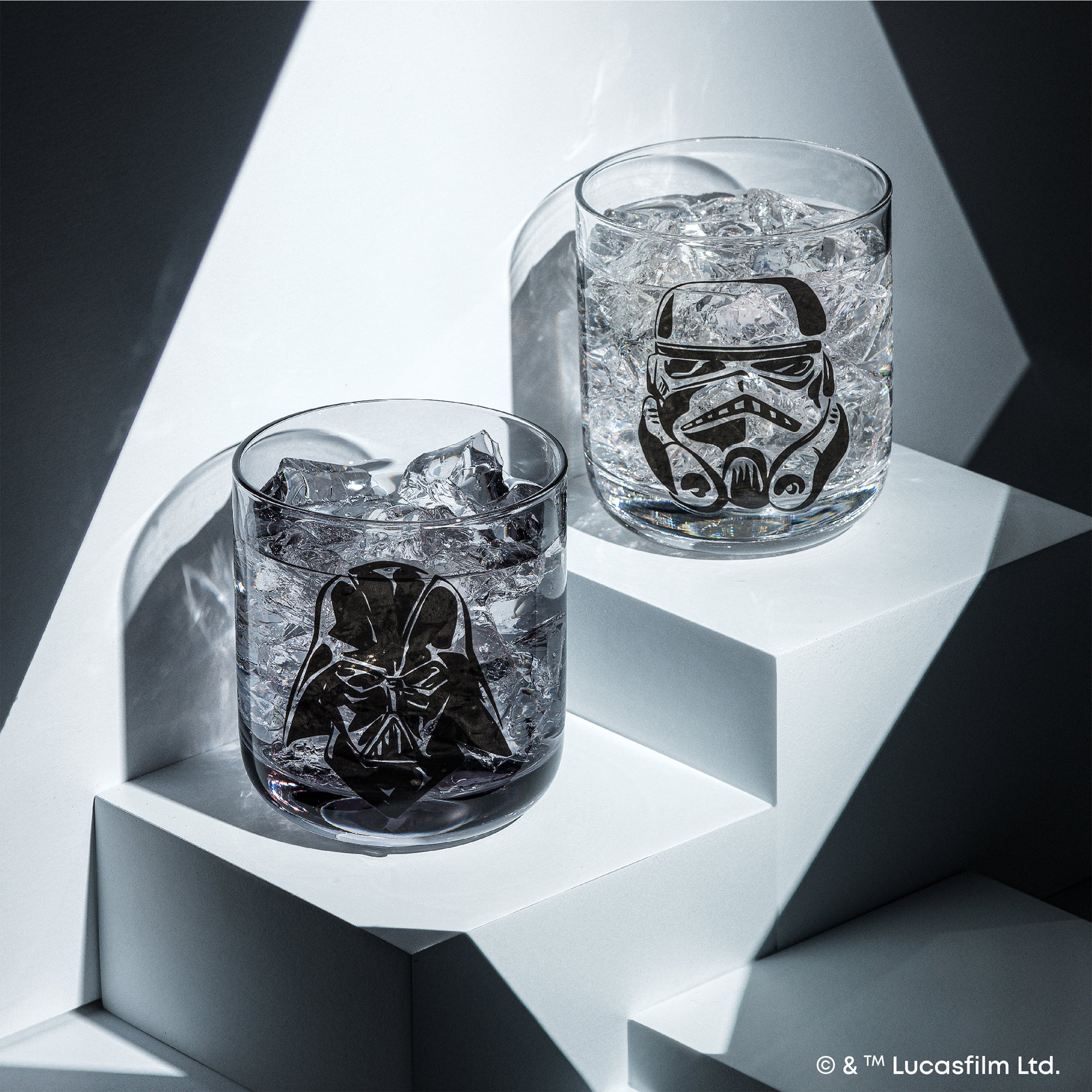 joyjolt-star-wars-dark-side-monochrome-short-drinking-glasses-set-of-2 image 2