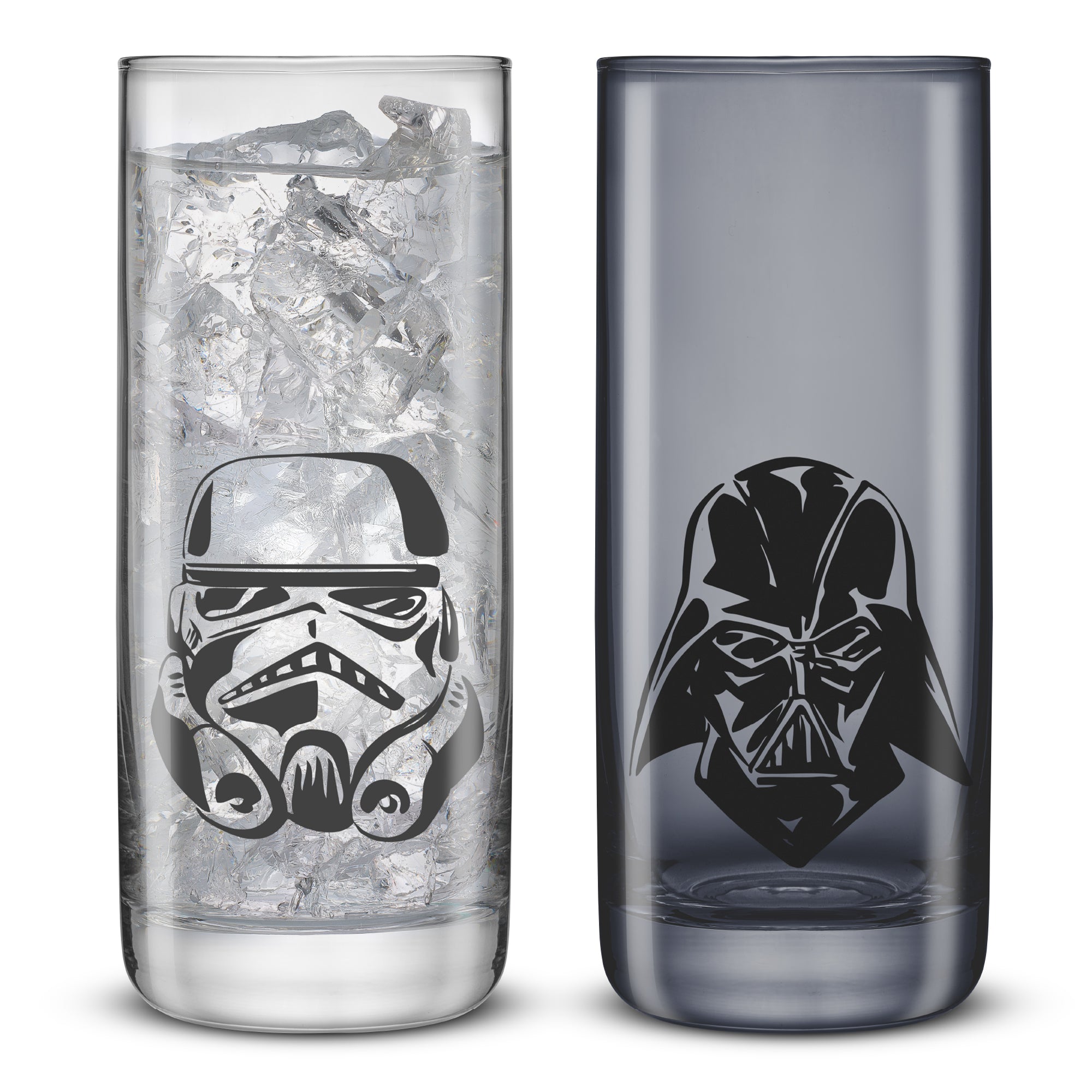 joyjolt-star-wars-dark-side-monochrome-tall-drinking-glasses-set-of-2-darth-vade image 1