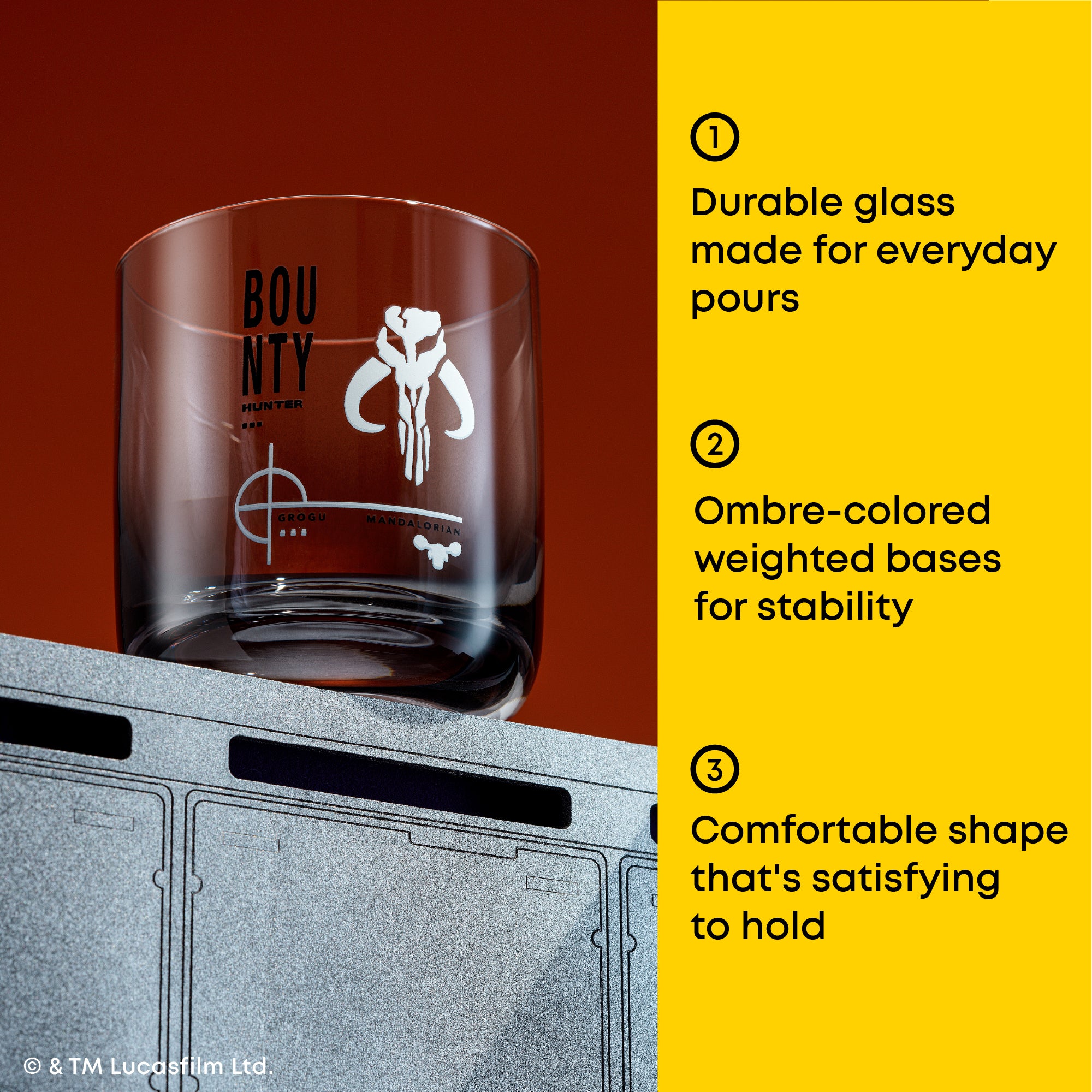 joyjolt-star-wars-bounty-mandalorian-short-drinking-glasses-10-oz-set-of-2 image 3