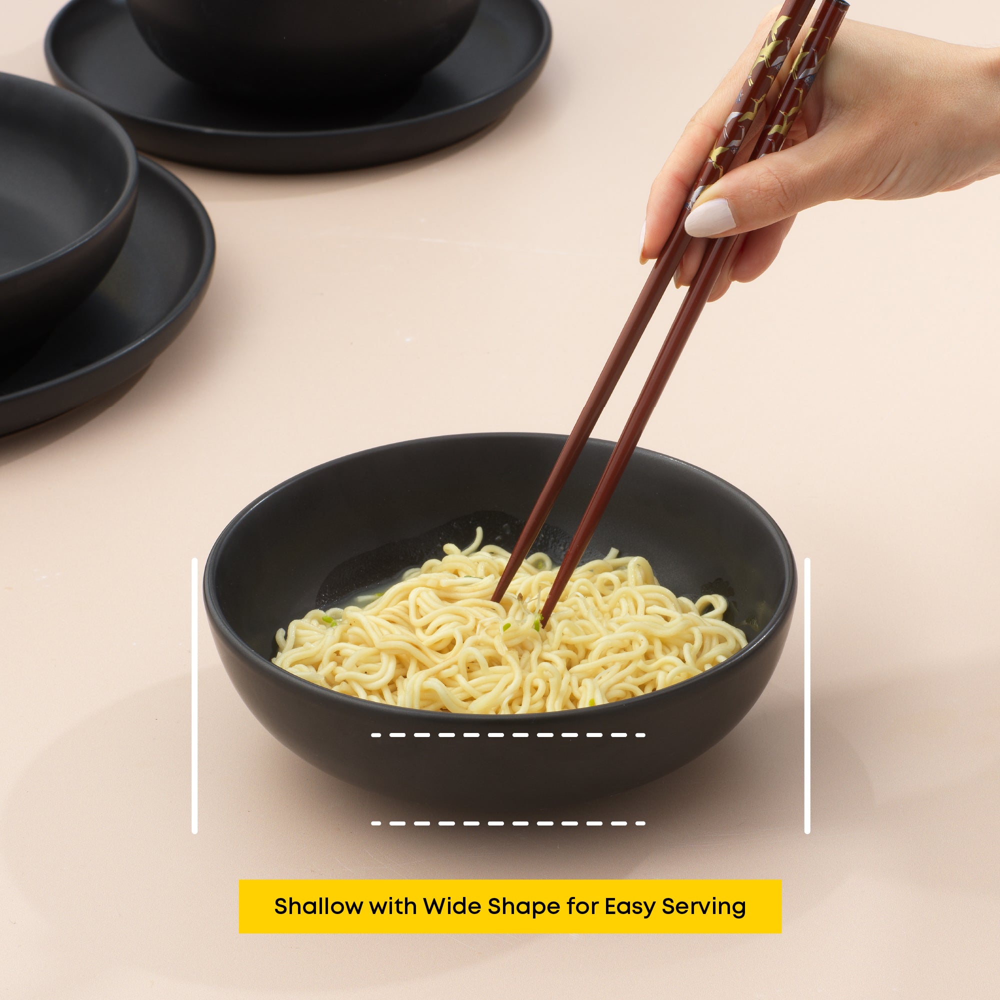 joyjolt-mesa-4-piece-stoneware-pasta-bowls-set-30-oz-wide-stackable image 4