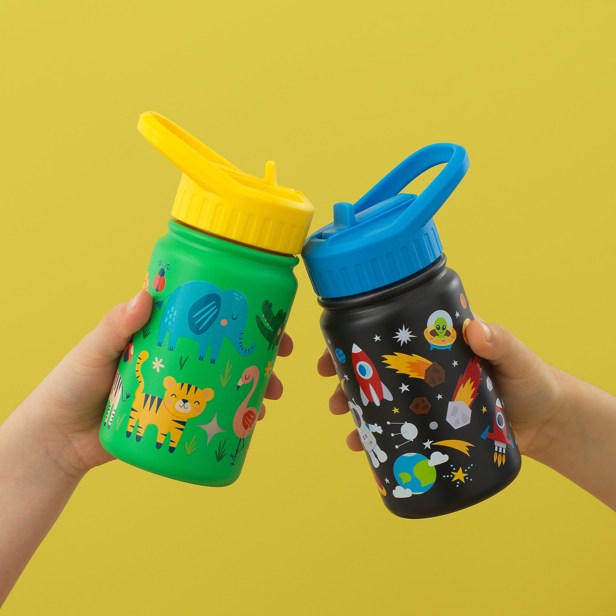joyjolt-stainless-steel-kids-water-bottle-12-oz-leakproof-flip-straw image 2