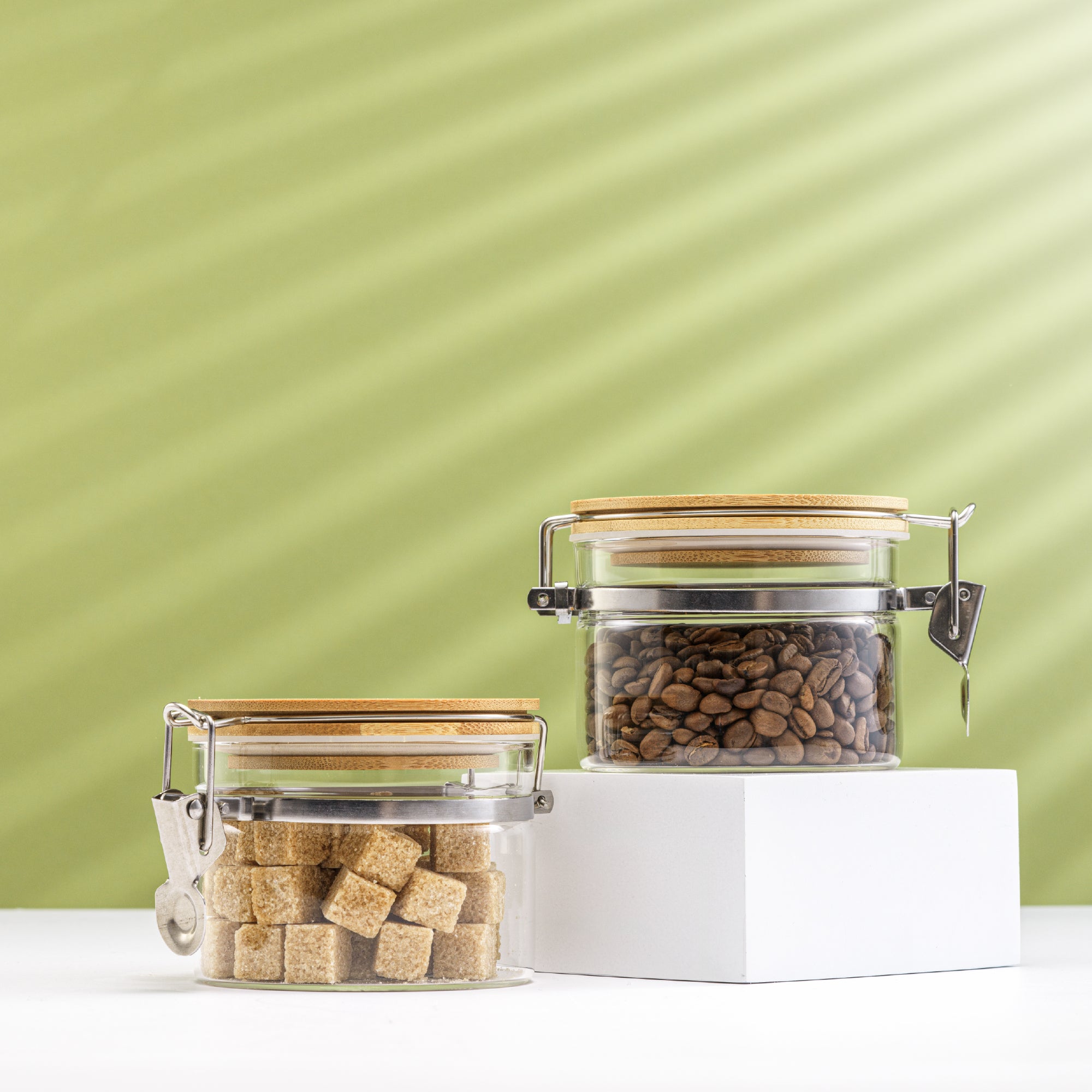 joyjolt-3-piece-airtight-glass-storage-jar-set-with-bamboo-clamp-lids image 2