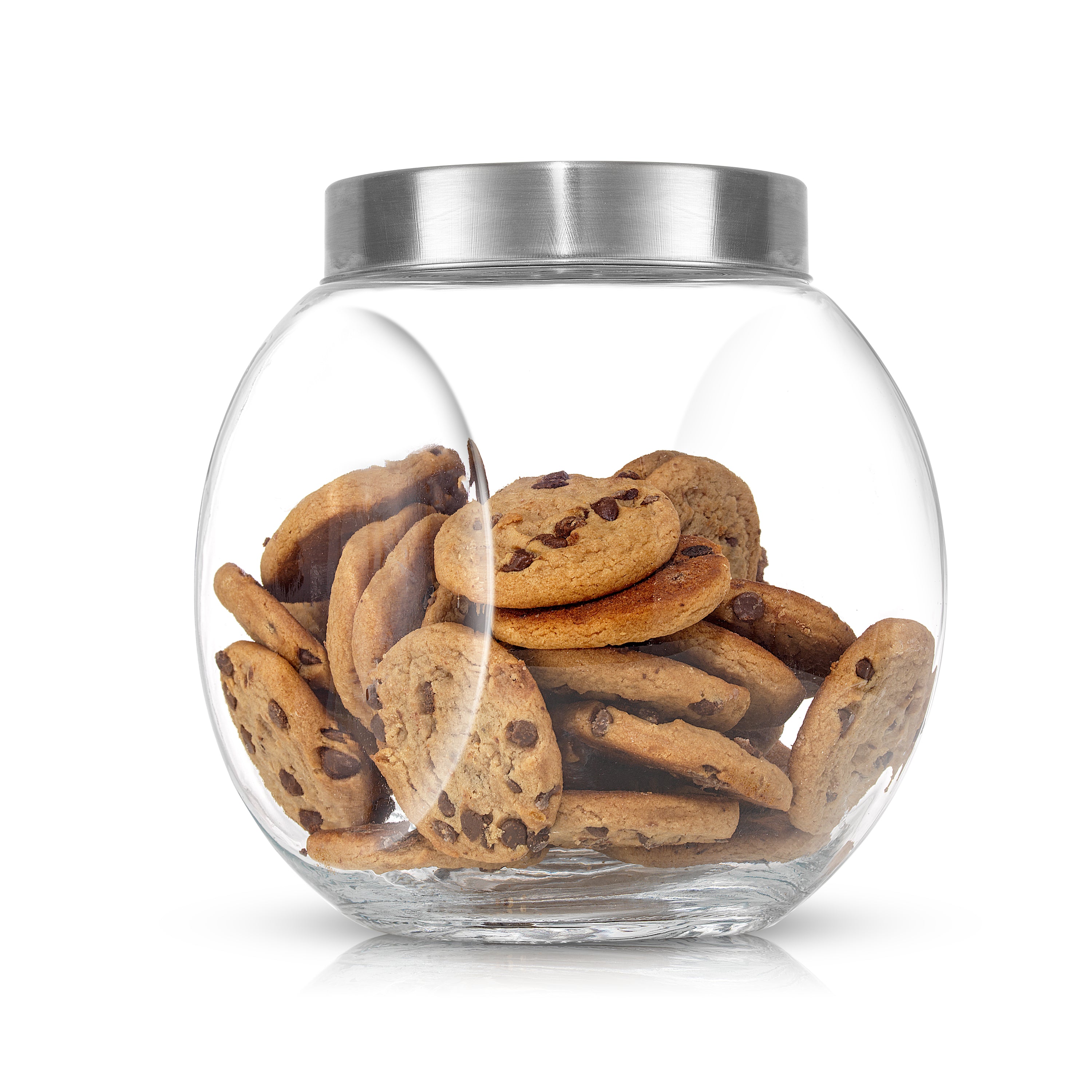 joyjolt-round-glass-cookie-jar-with-airtight-stainless-steel-lid-set-of-2-67-oz image 3