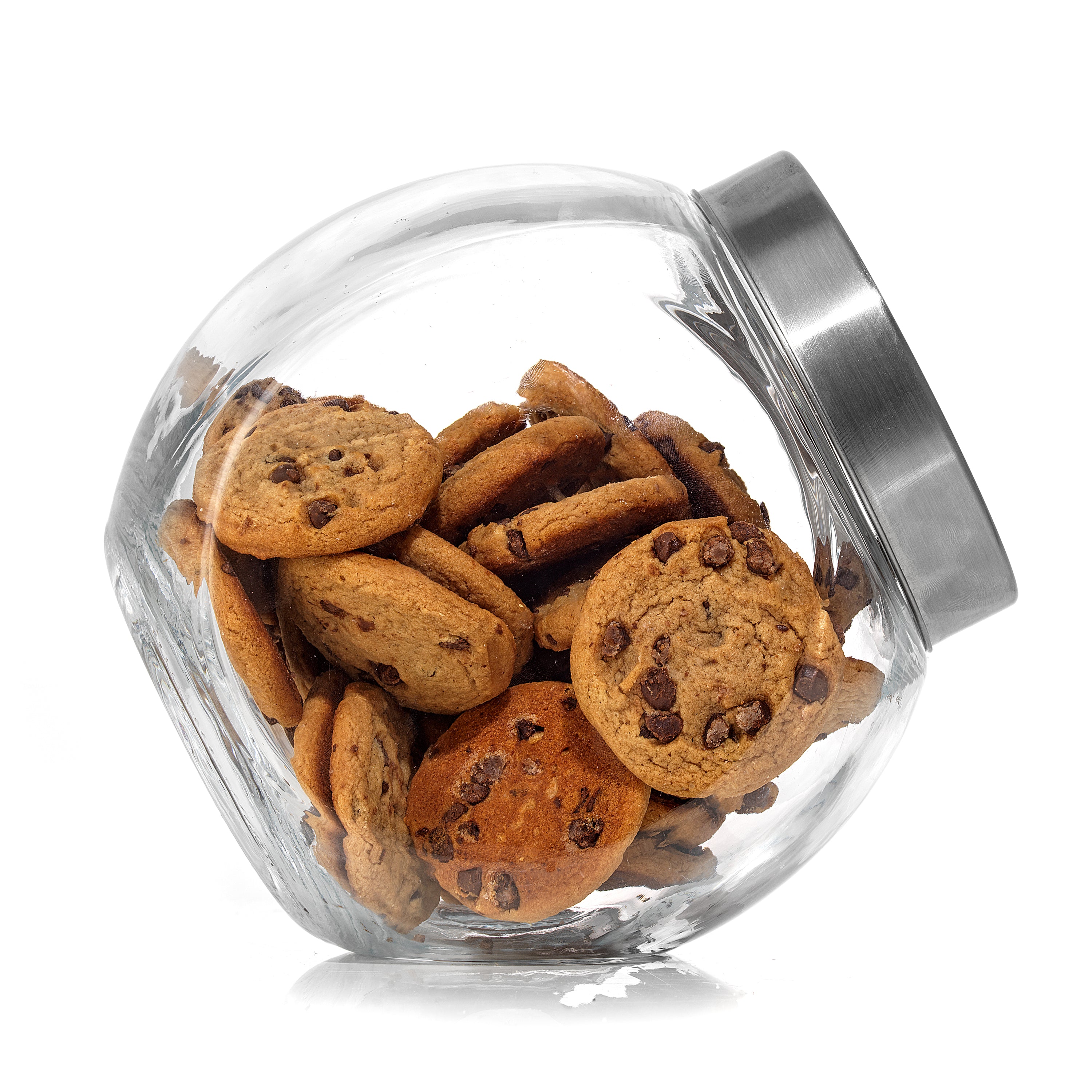 joyjolt-round-glass-cookie-jar-with-airtight-stainless-steel-lid-set-of-2-67-oz image 5