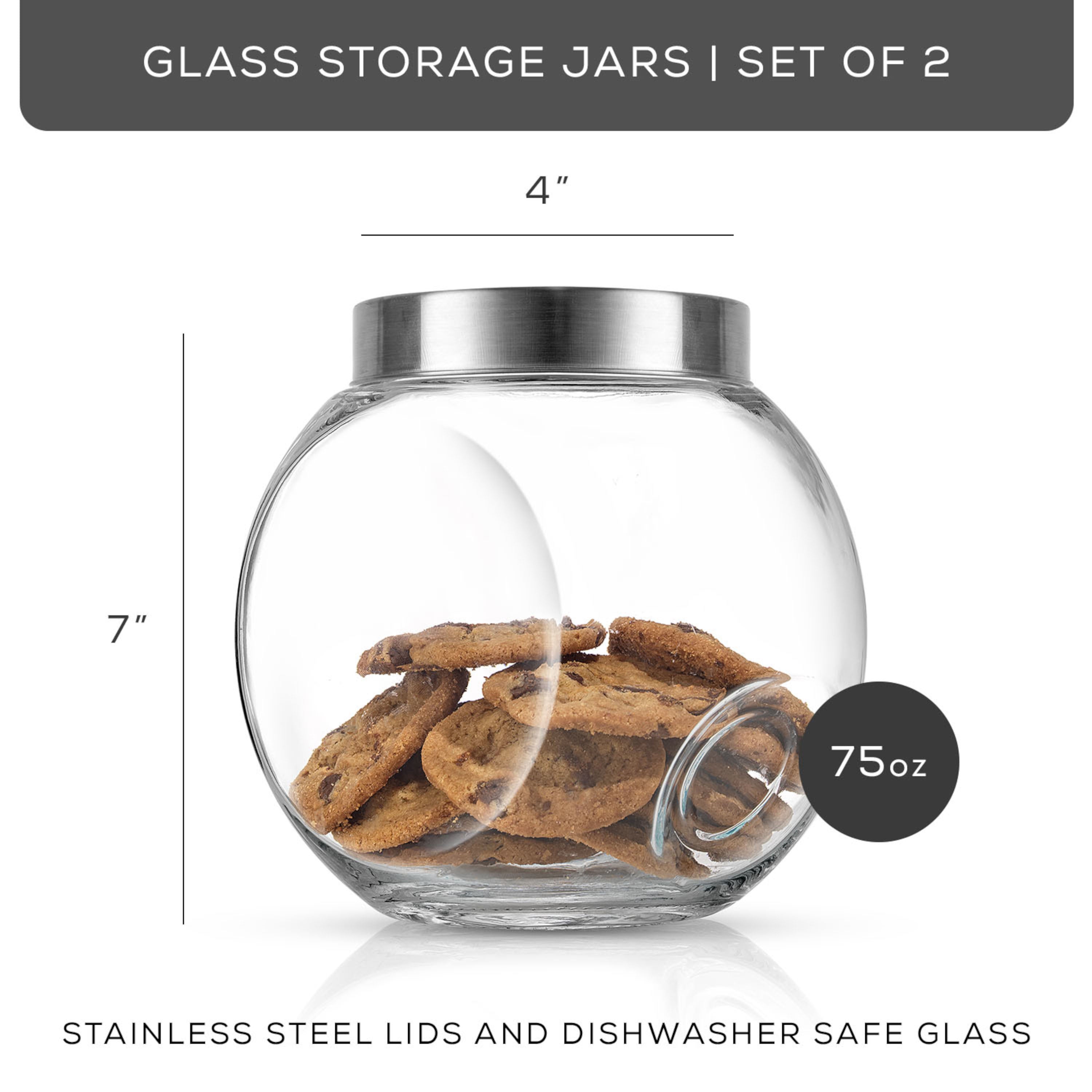 joyjolt-round-glass-cookie-jar-with-airtight-stainless-steel-lid-set-of-2-67-oz image 6