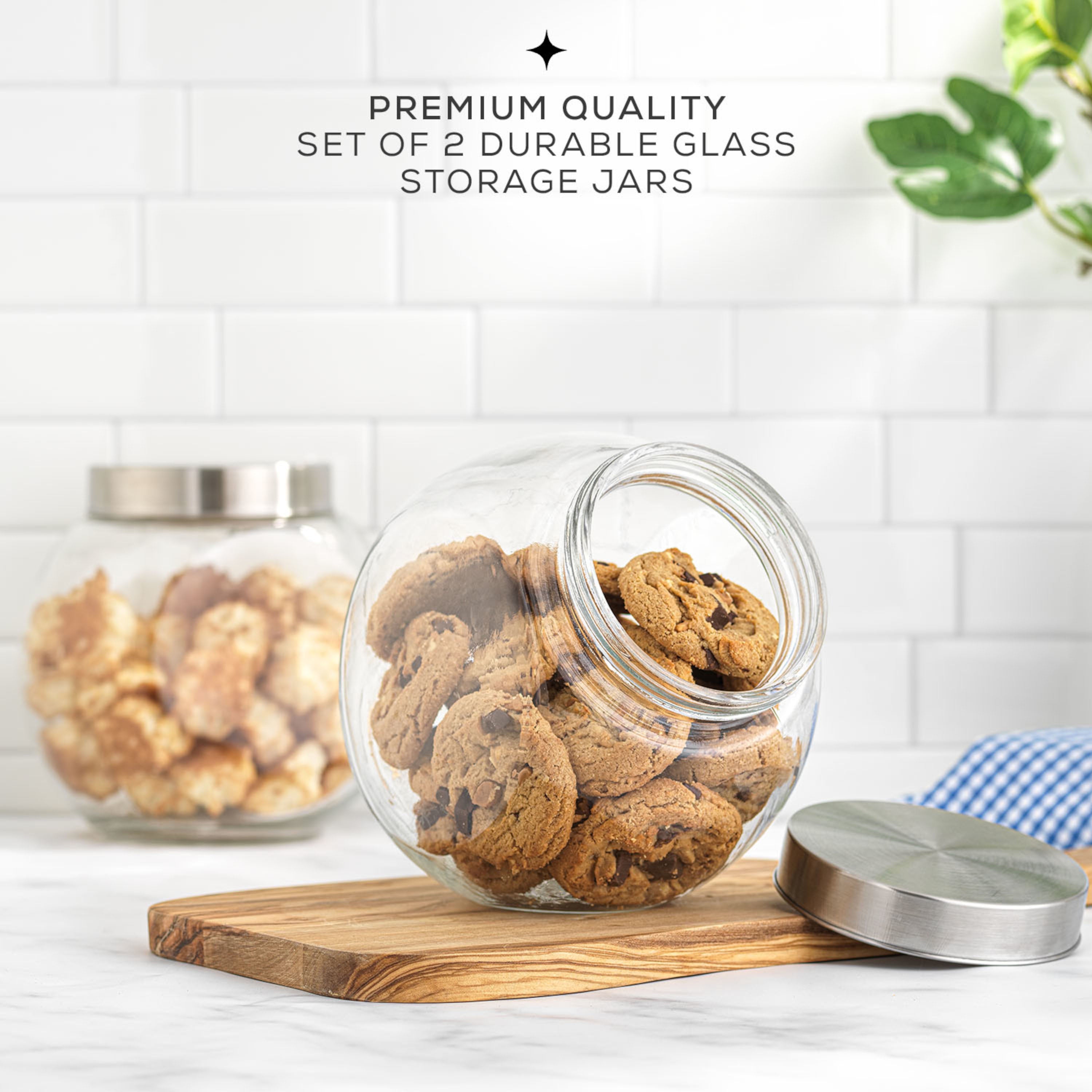 joyjolt-round-glass-cookie-jar-with-airtight-stainless-steel-lid-set-of-2-67-oz image 7