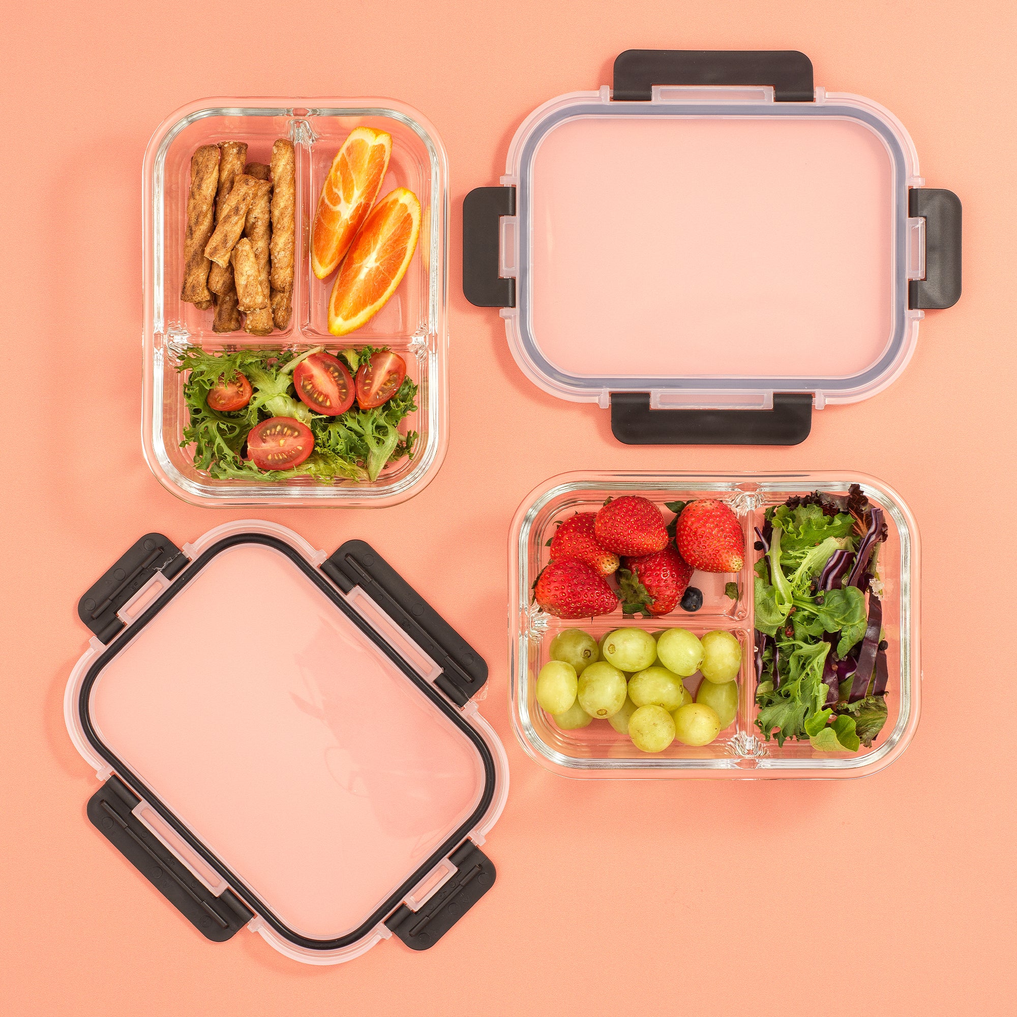 joyjolt-3-compartment-meal-prep-glass-food-storage-container-set image 2
